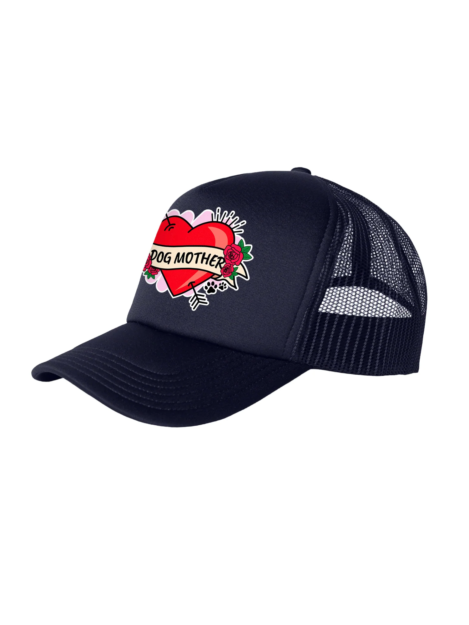 Dog Mother Heart Tattoo Foam Trucker Cap - Image 8