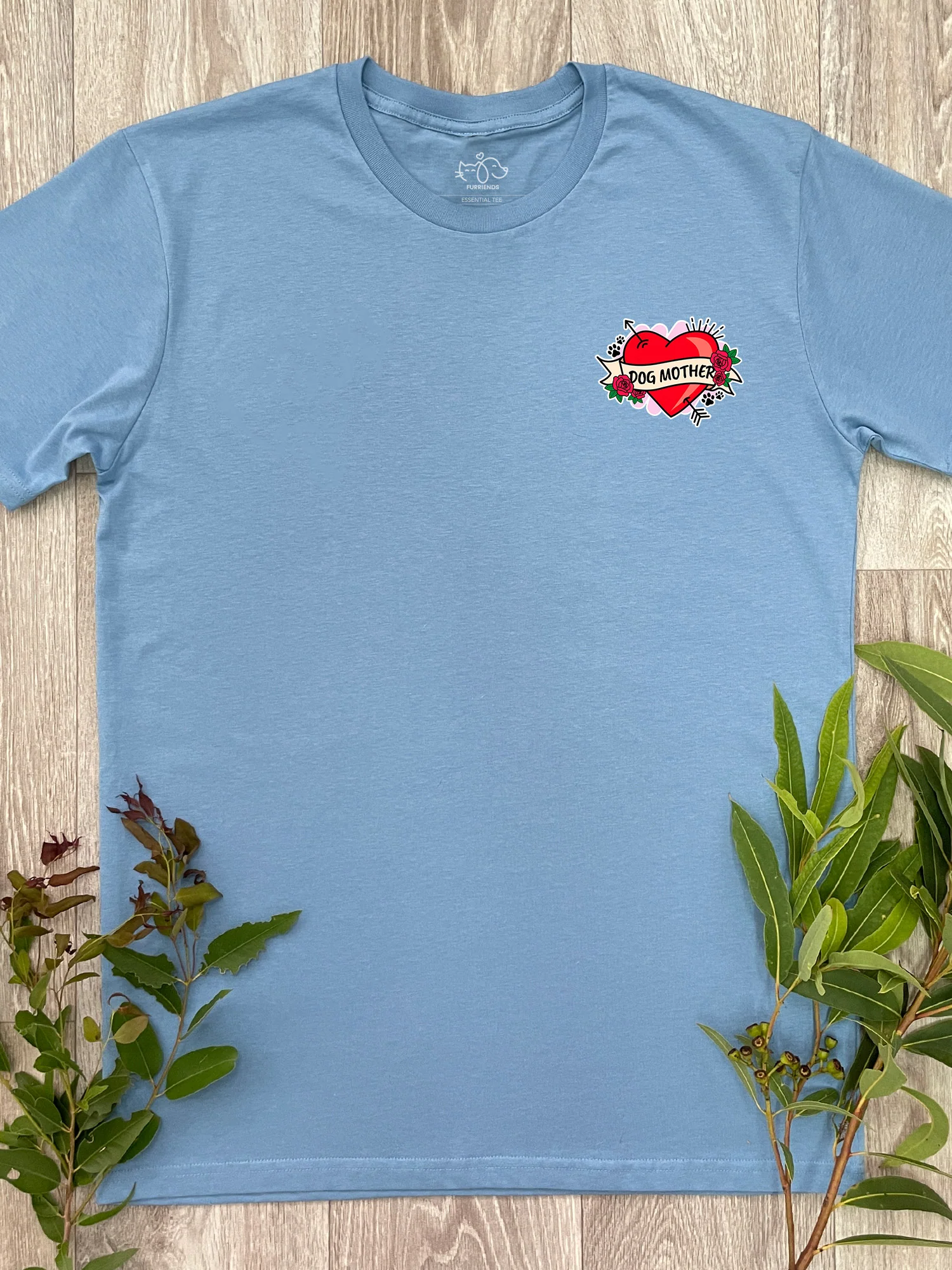 Dog Mother Heart Tattoo Essential Unisex Tee - Image 2