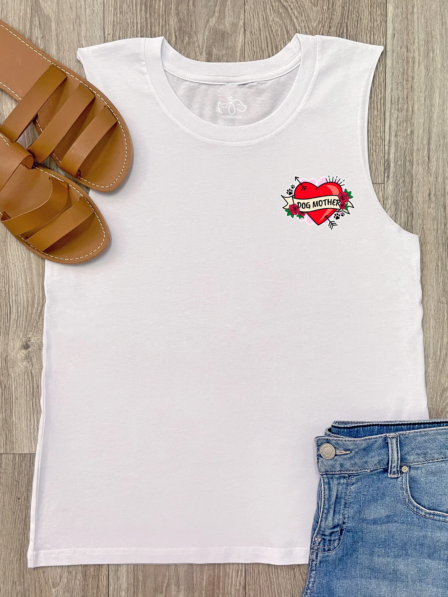 Dog Mother Heart Tattoo Marley Tank - Image 4