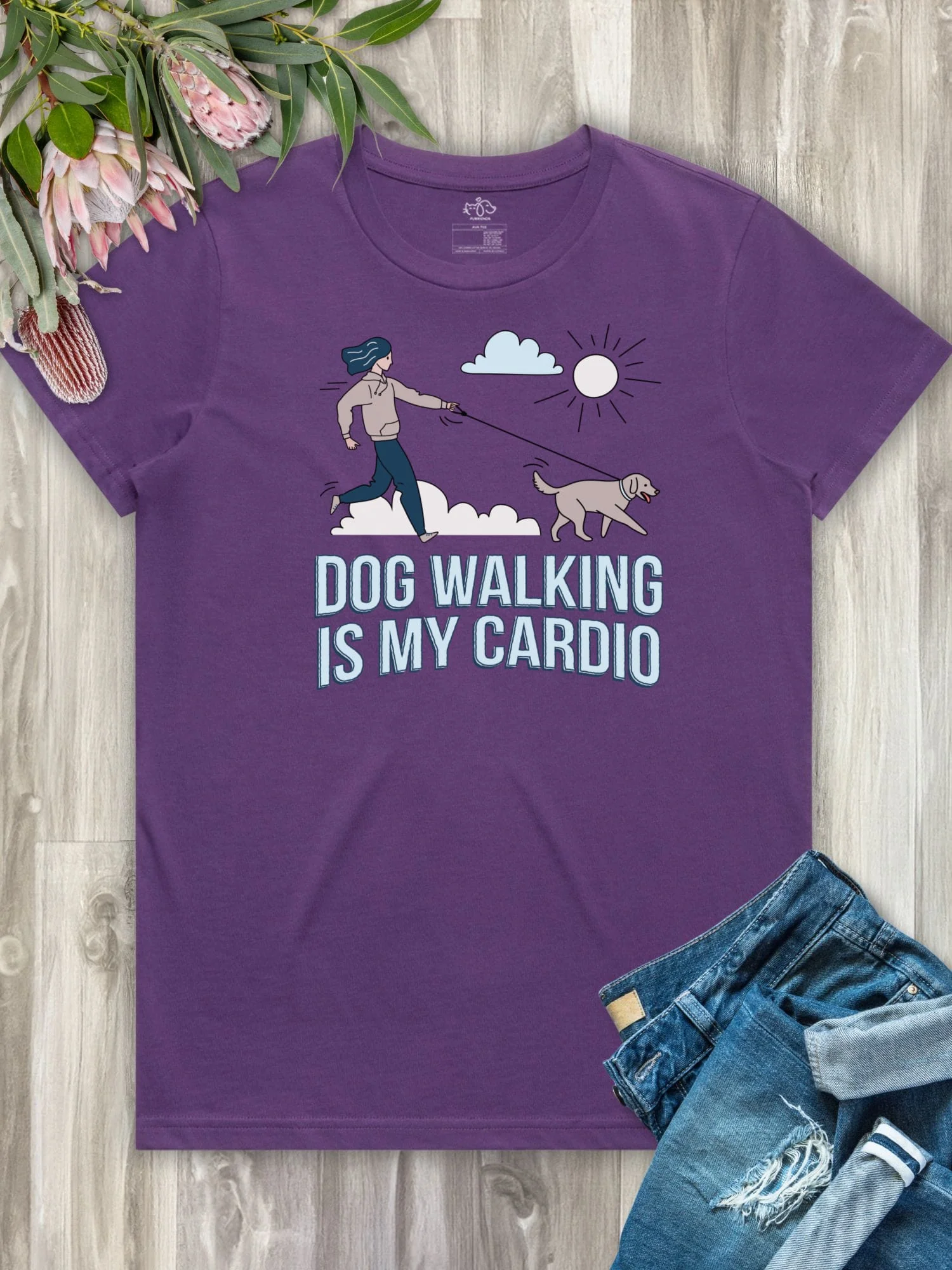 Dog Walking Is My Cardio Ava Women's Regular Fit Tee - Image 5