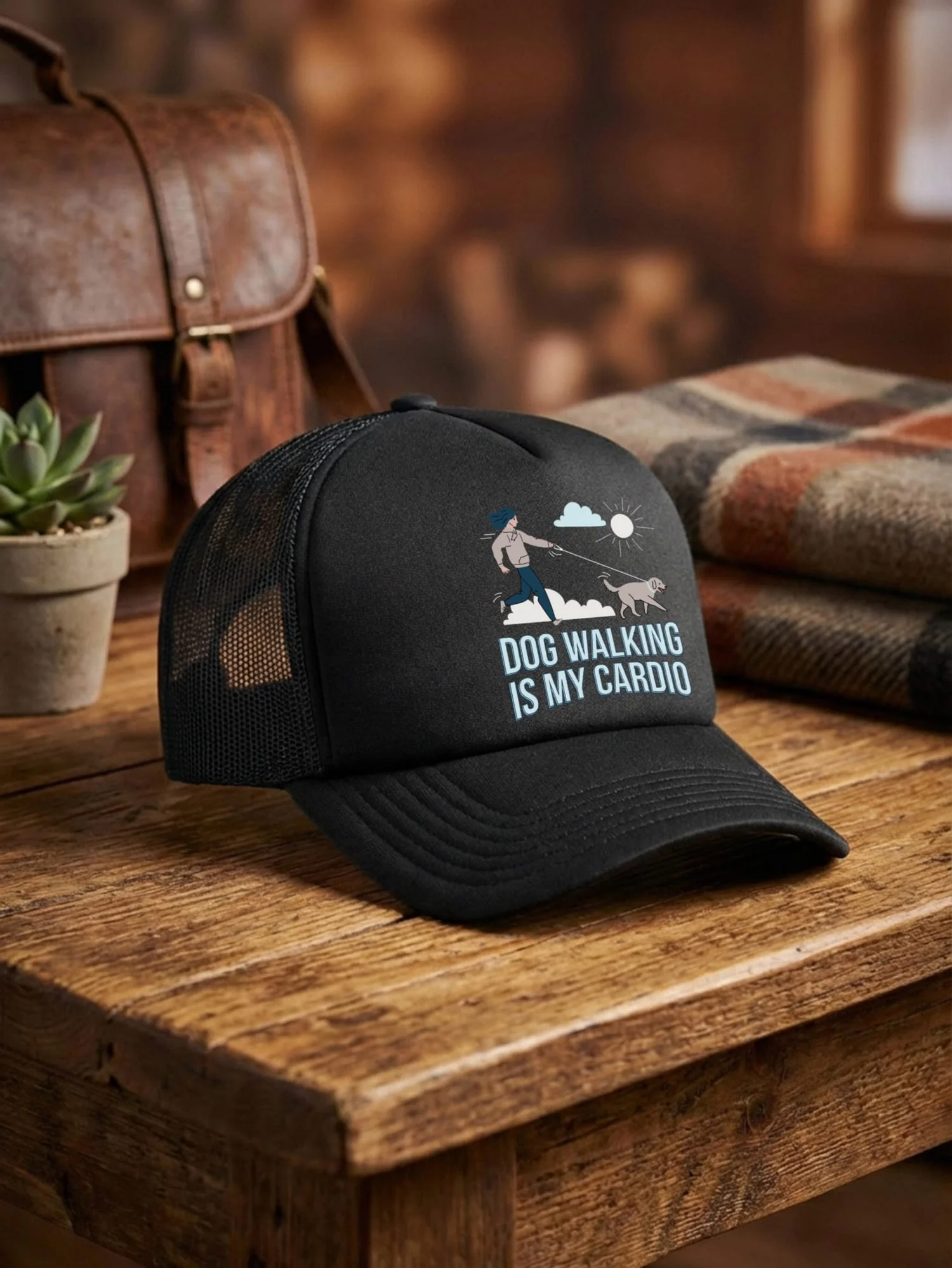 Dog Walking Is My Cardio Foam Trucker Cap - Image 2