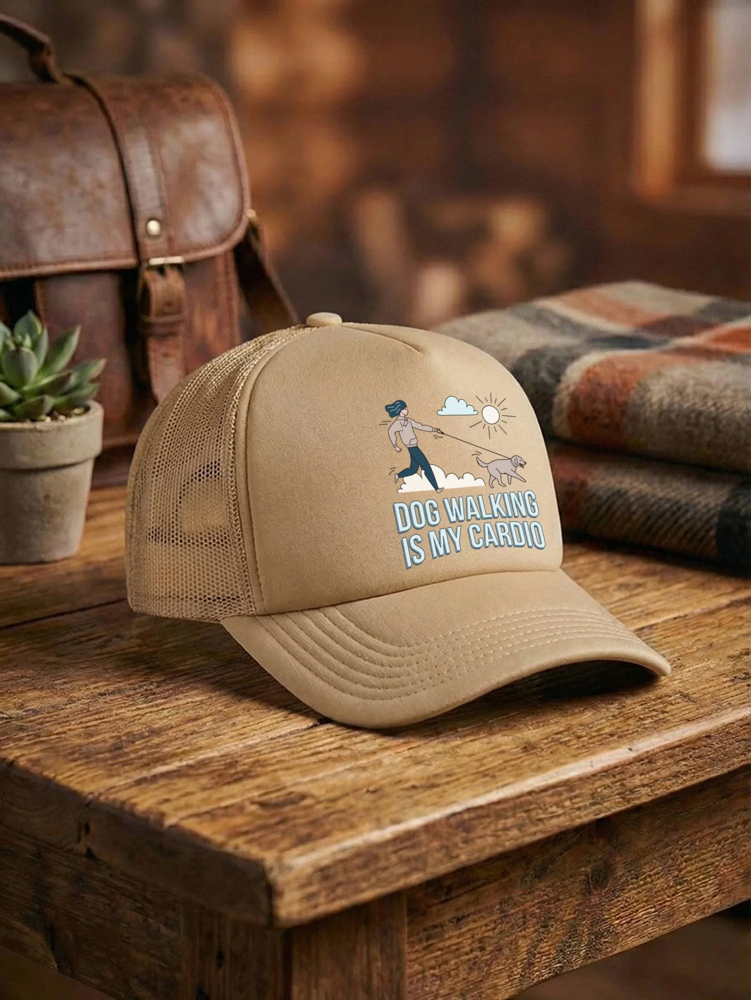 Dog Walking Is My Cardio Foam Trucker Cap - Image 3