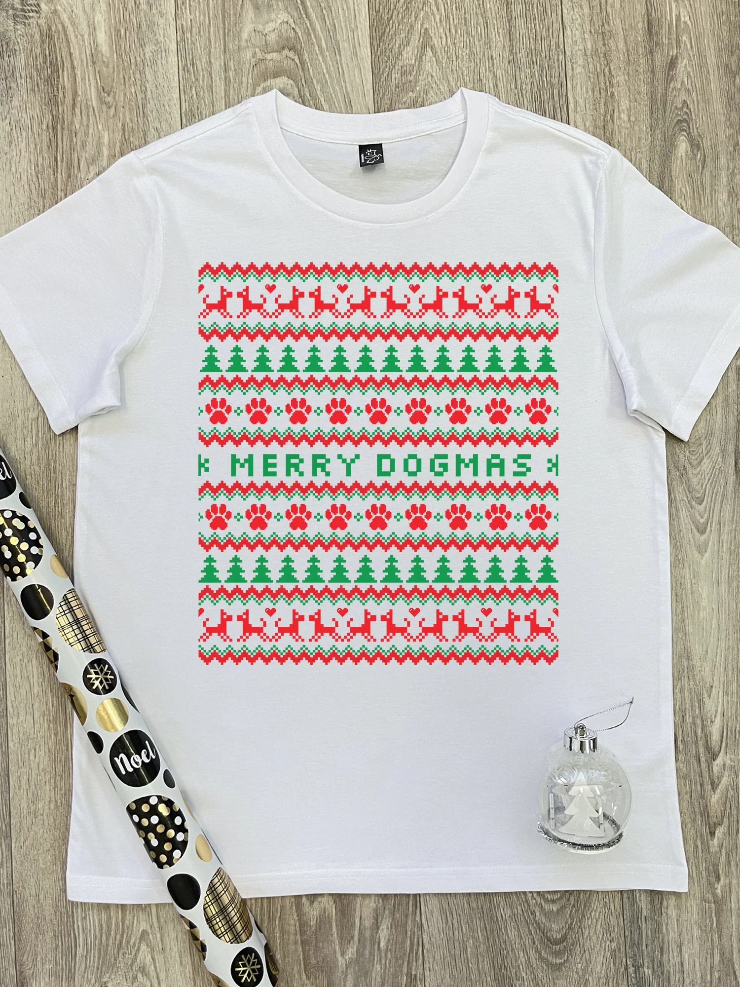 Merry Dogmas Ugly Sweater Ava Women's Regular Fit Tee - Image 2