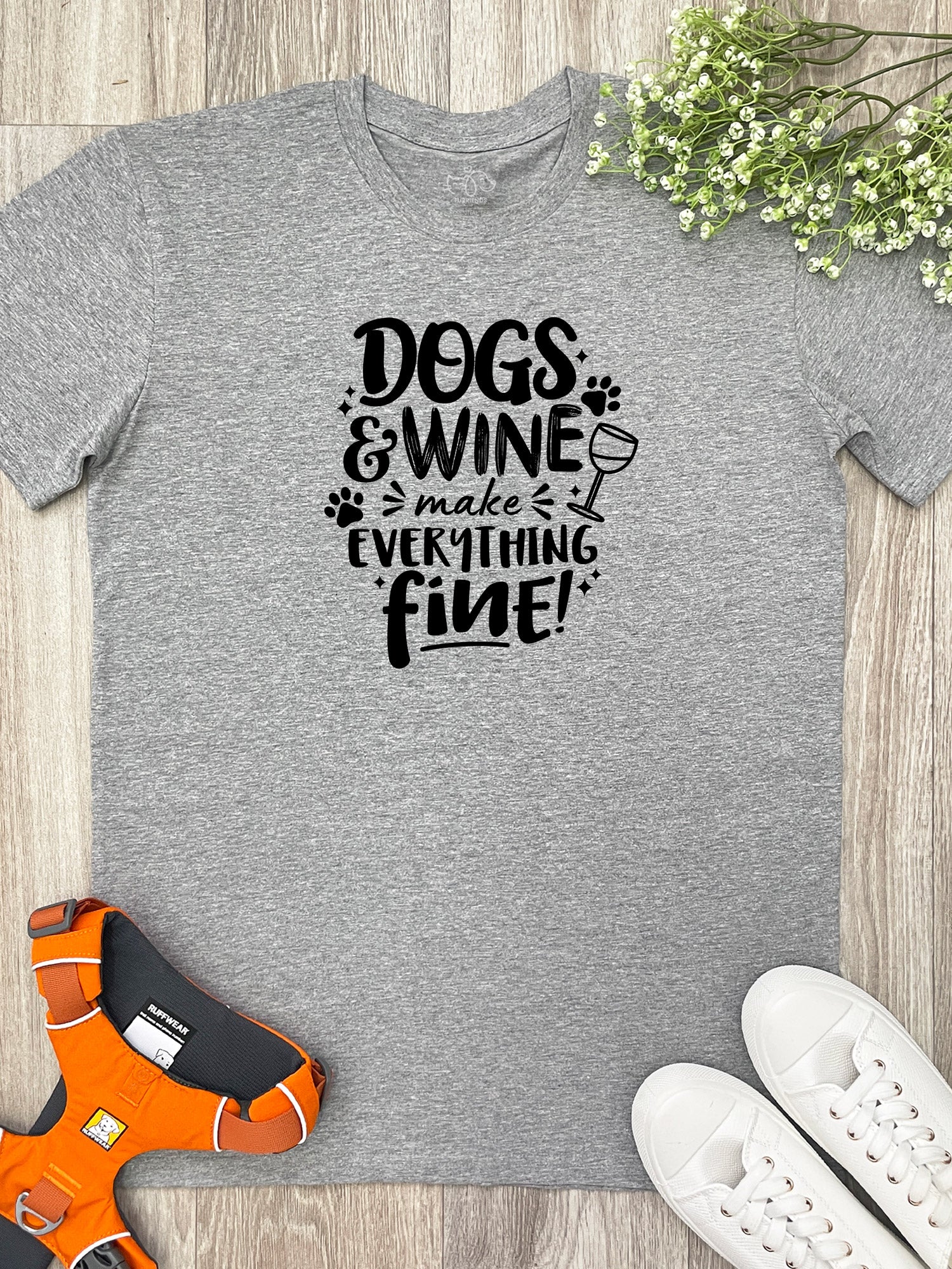 Dogs & Wine Make Everything Fine Essential Unisex Tee - Image 2