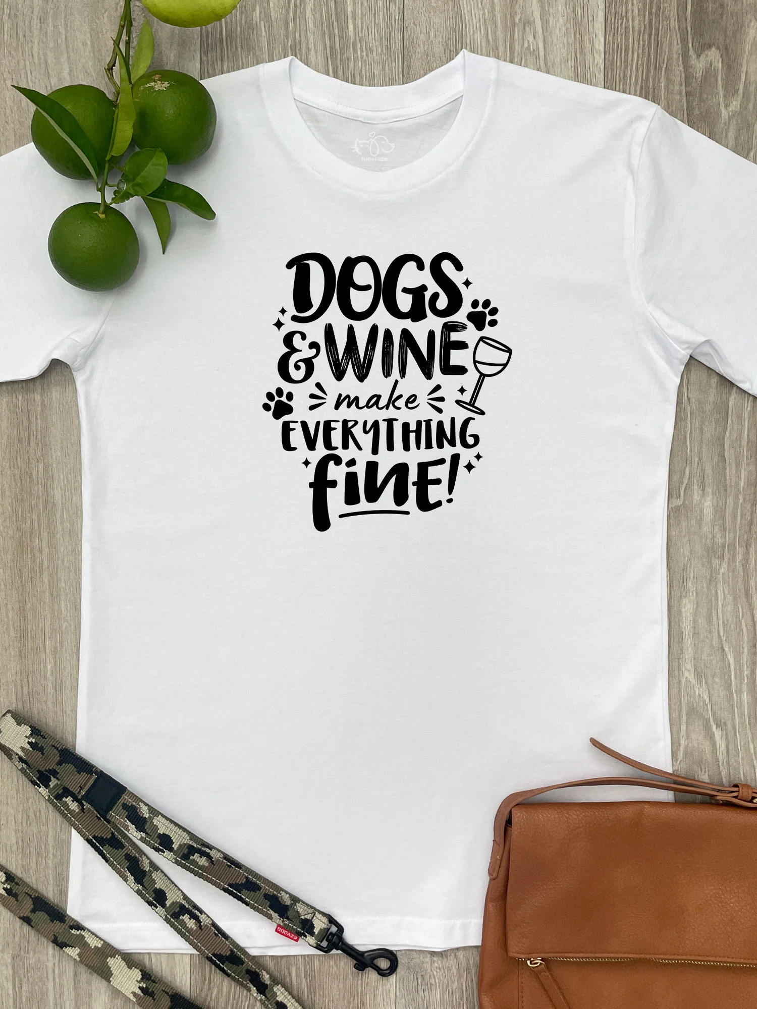 Dogs & Wine Make Everything Fine Essential Unisex Tee - Image 4