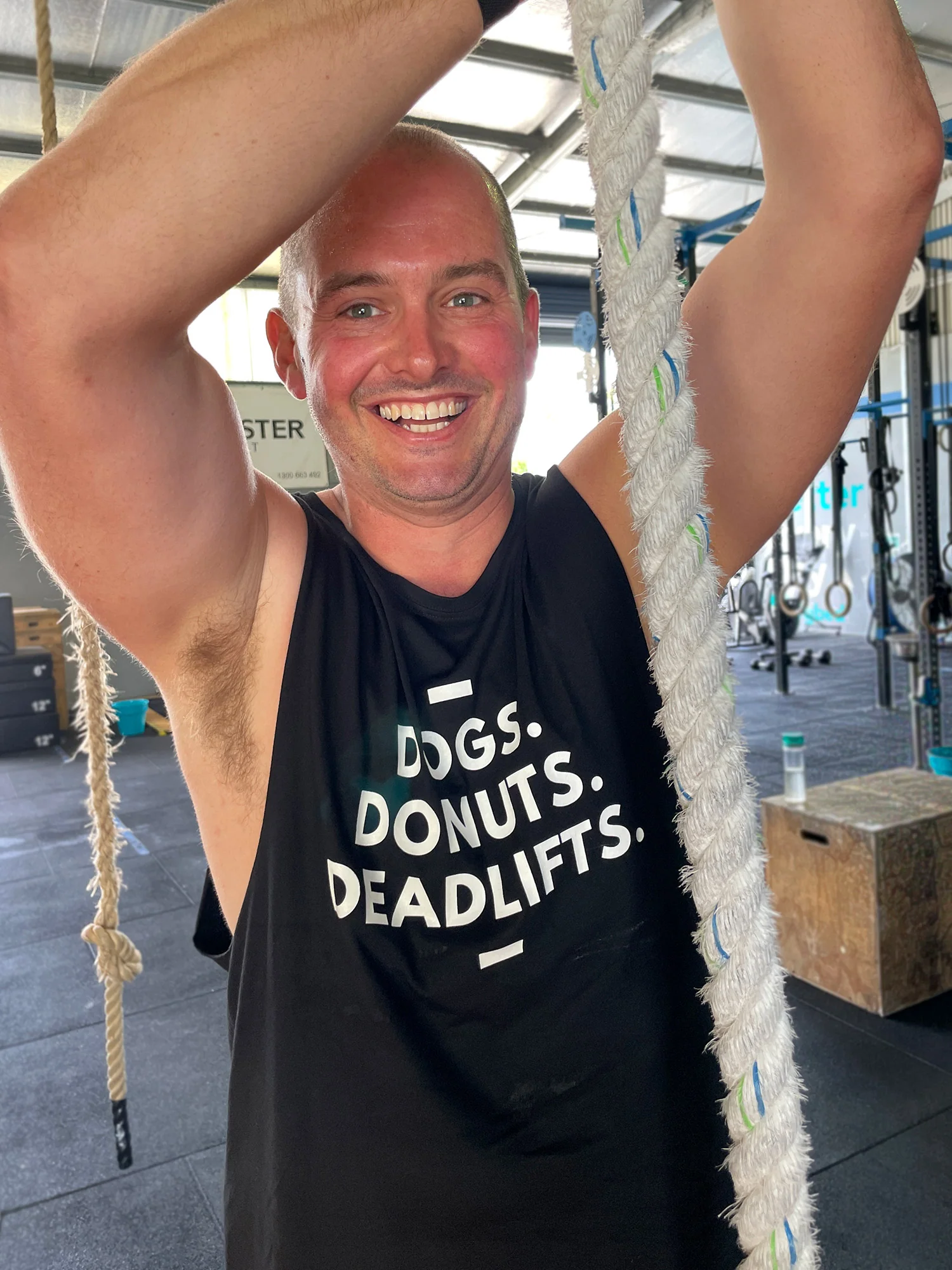 Dogs. Donuts. Deadlifts. Axel Drop Armhole Muscle Tank - Image 4