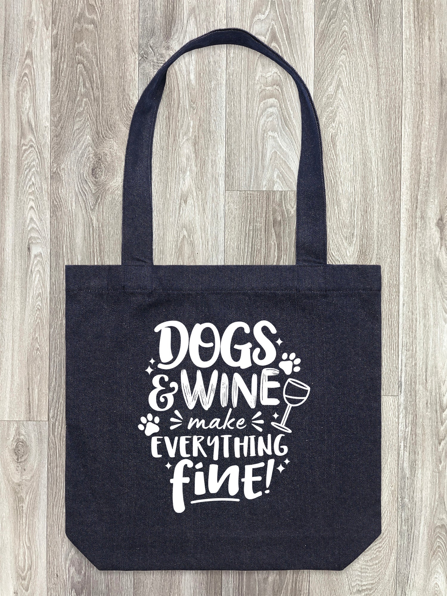 Dogs & Wine Make Everything Fine Edith Tote Bag - Image 2