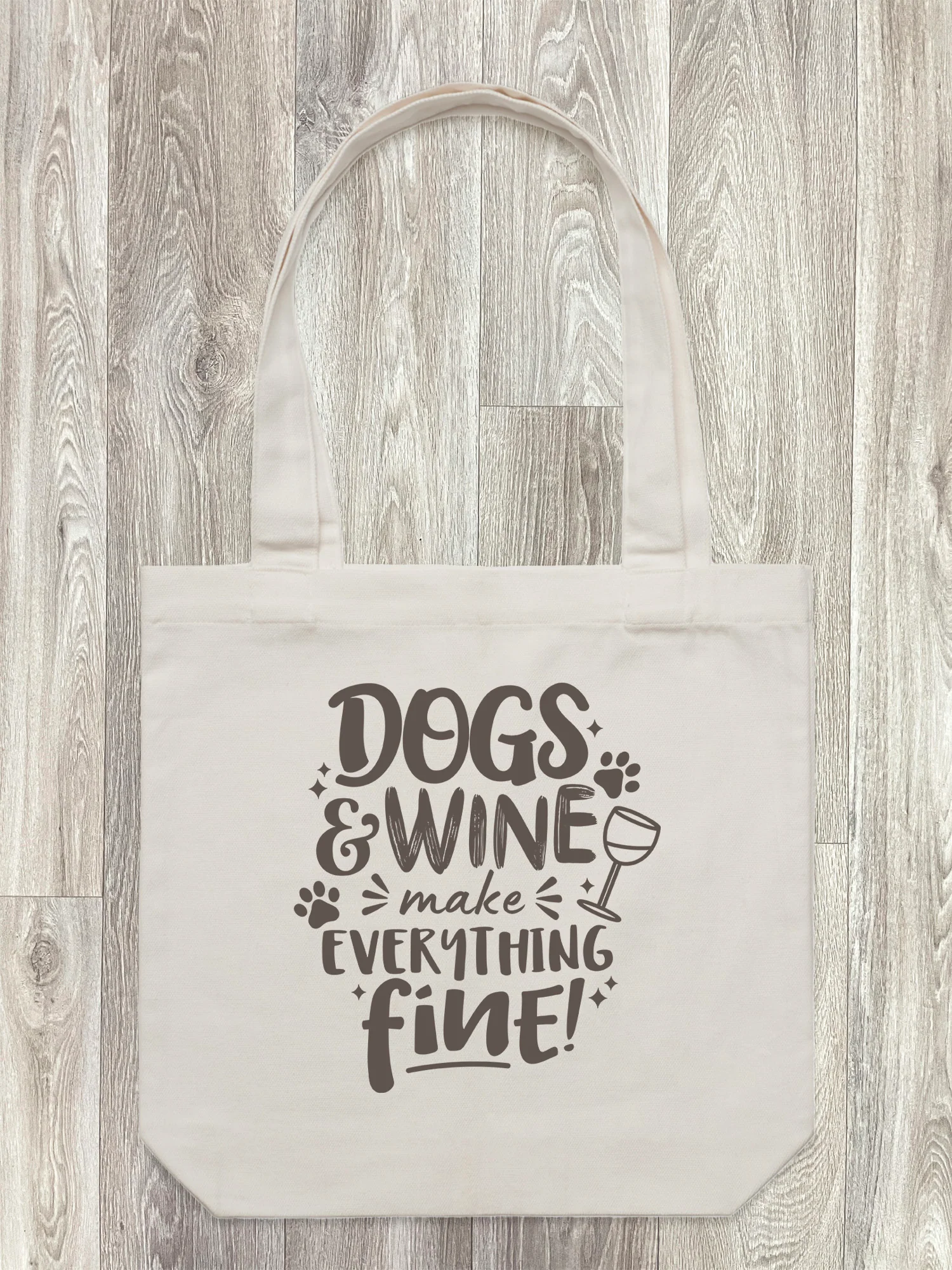 Dogs & Wine Make Everything Fine Edith Tote Bag - Image 9