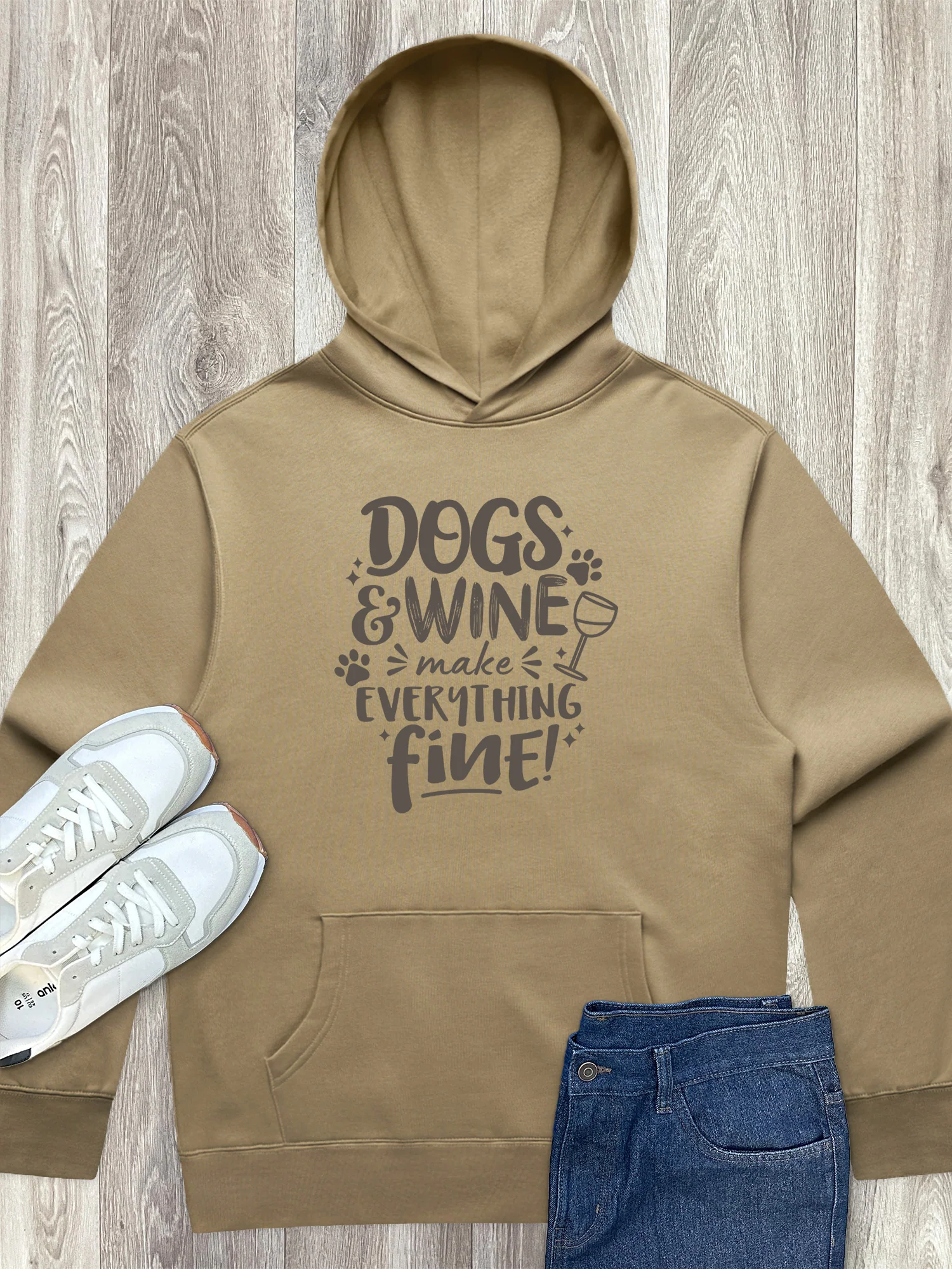 Dogs & Wine Make Everything Fine Men's Comfort Hood - Image 5