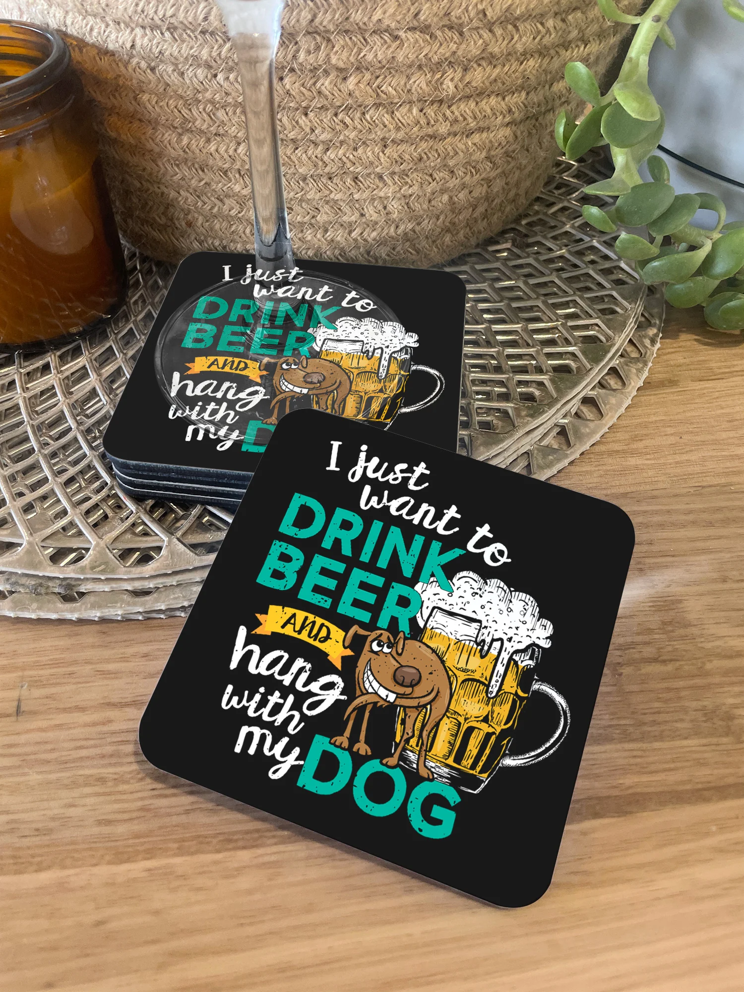 Drink Beer & Hang With My Dog Coaster - Image 2