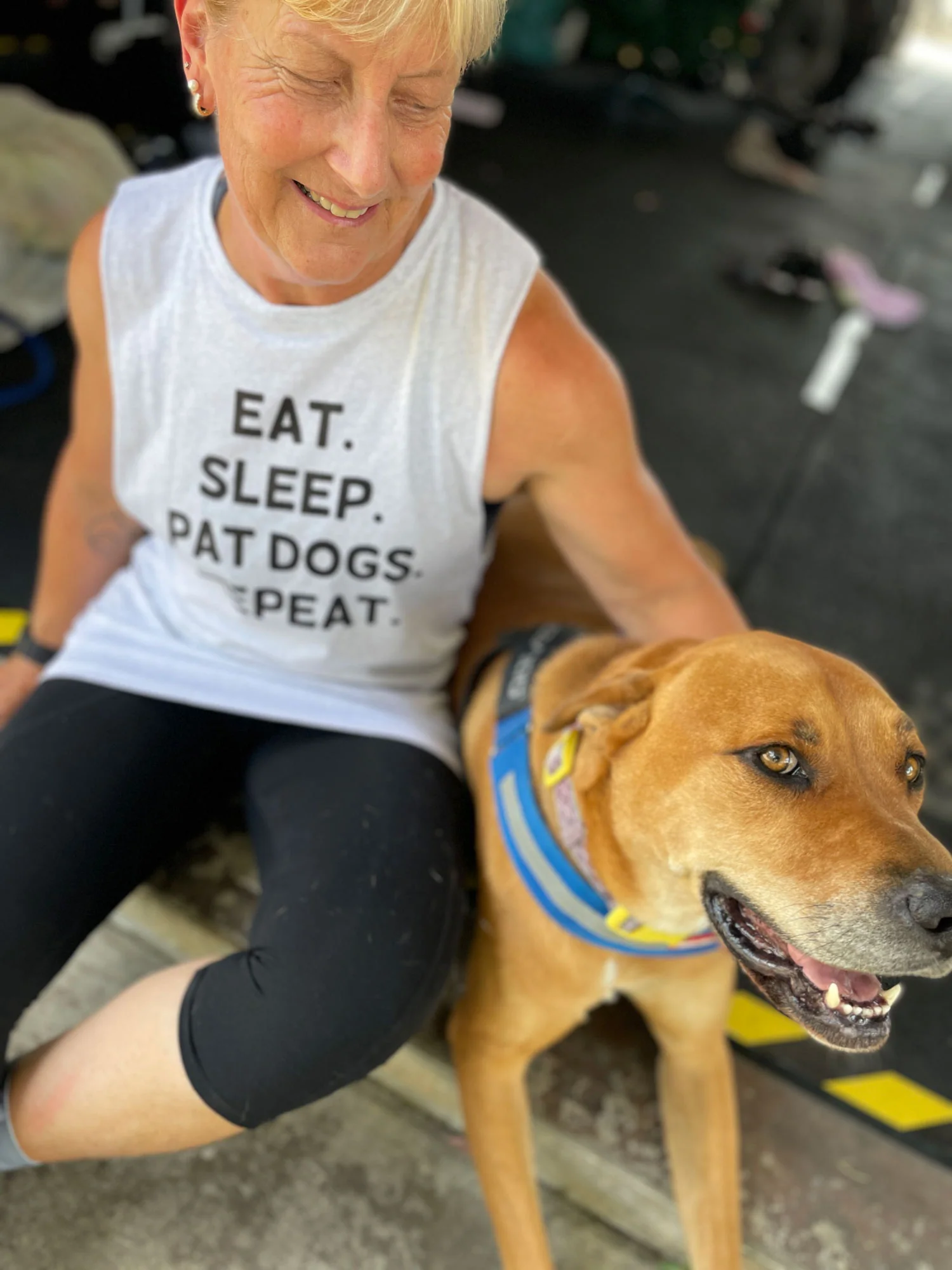 Eat. Sleep. Pat Dogs. Repeat. Axel Drop Armhole Muscle Tank - Image 3