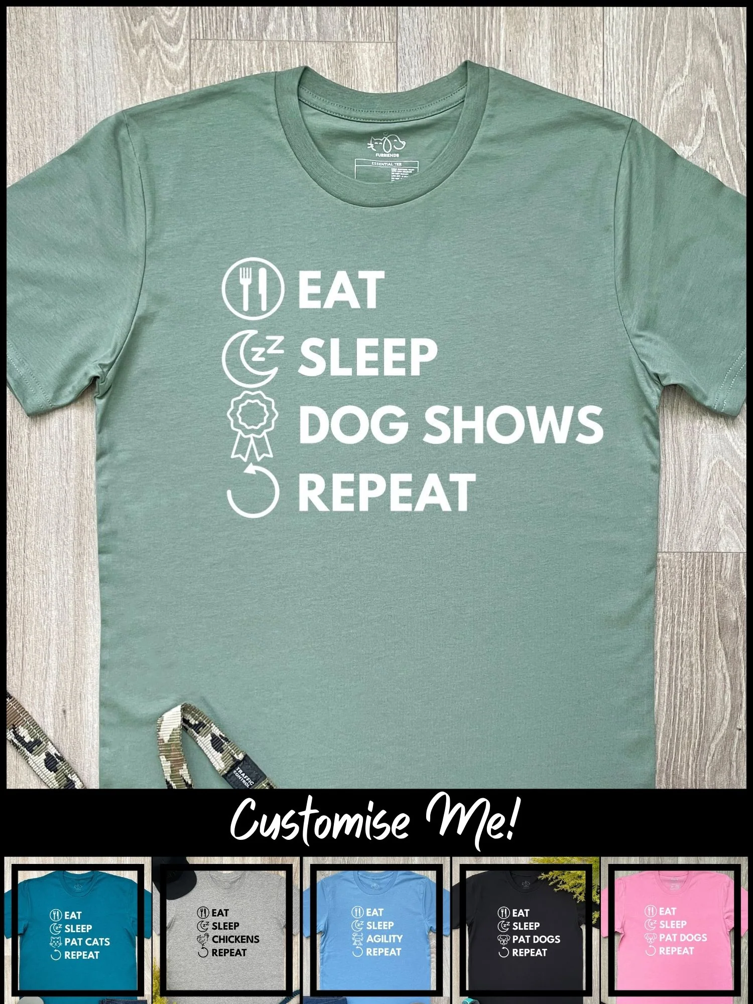 Eat. Sleep. Repeat. Essential Unisex Tee (Customisable) - Image 10