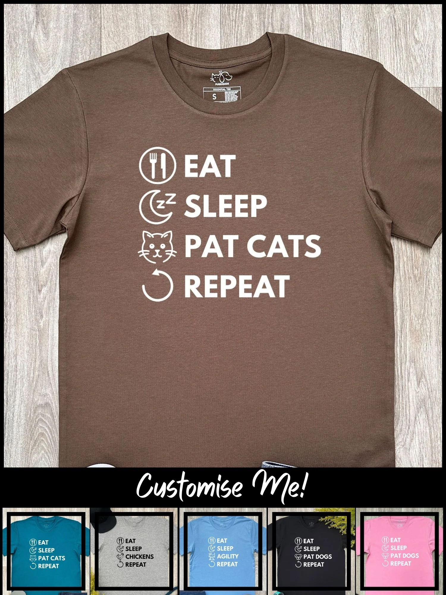 Eat. Sleep. Repeat. Essential Unisex Tee (Customisable) - Image 11