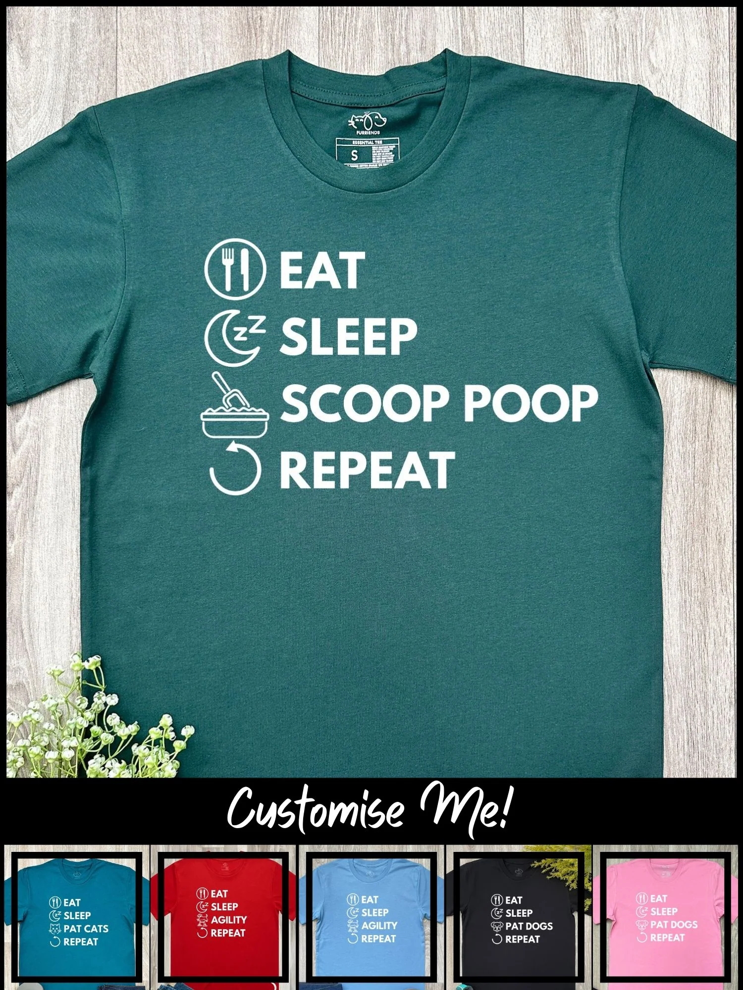 Eat. Sleep. Repeat. Essential Unisex Tee (Customisable) - Image 7