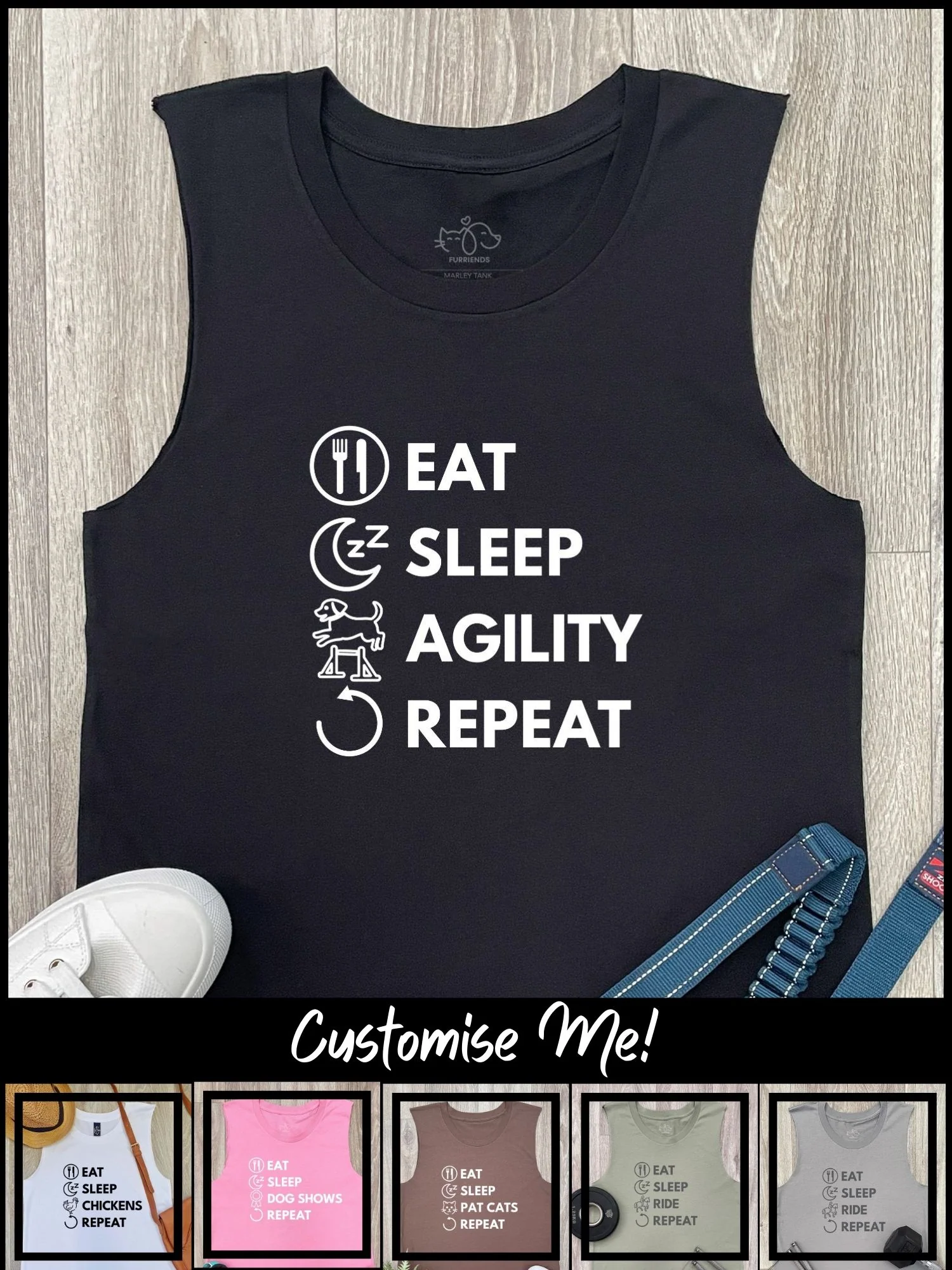 Eat. Sleep. Repeat. Marley Tank (Customisable) - Image 3