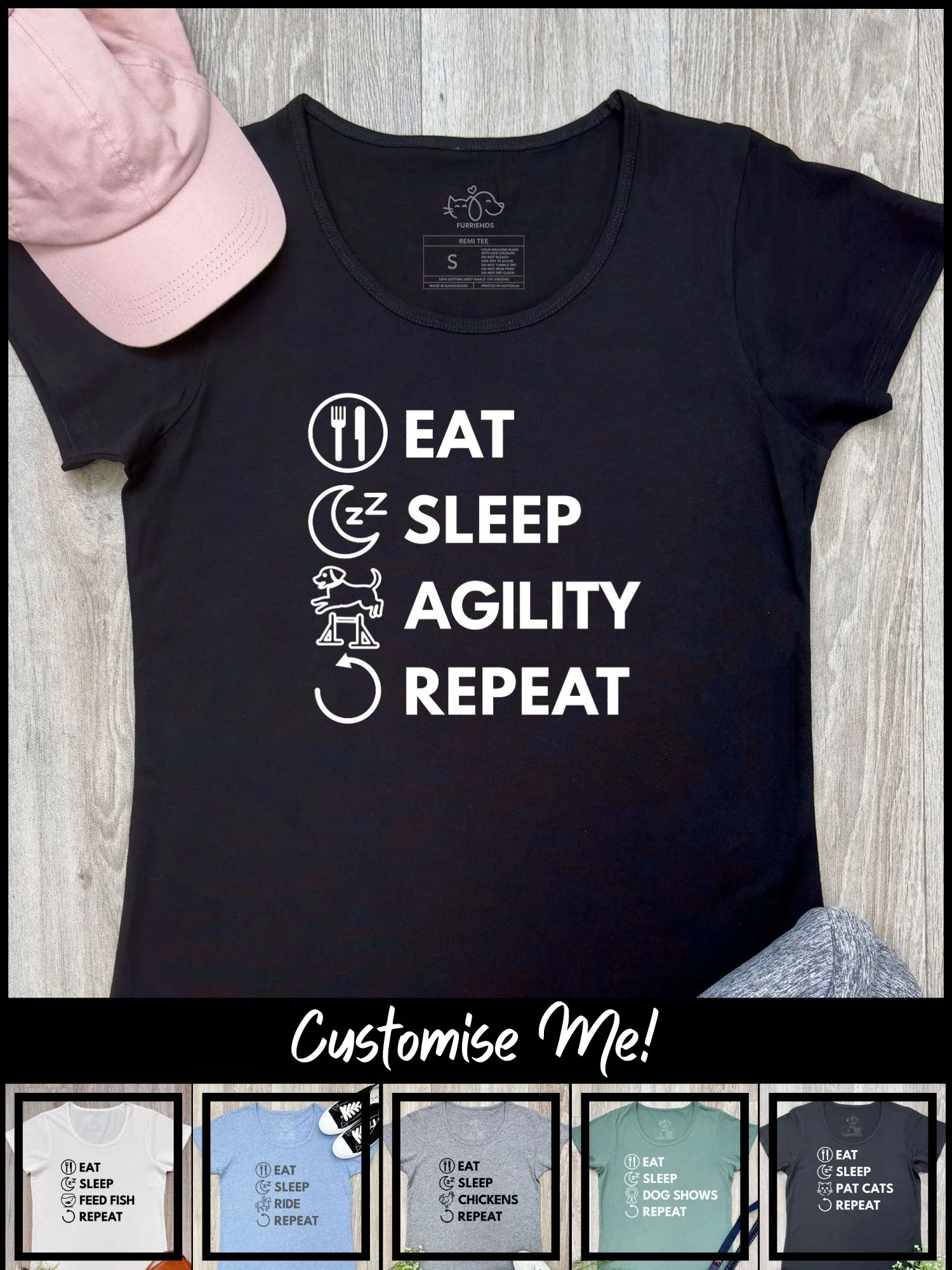 Eat. Sleep. Repeat. Remi Women's Tee (Customisable)