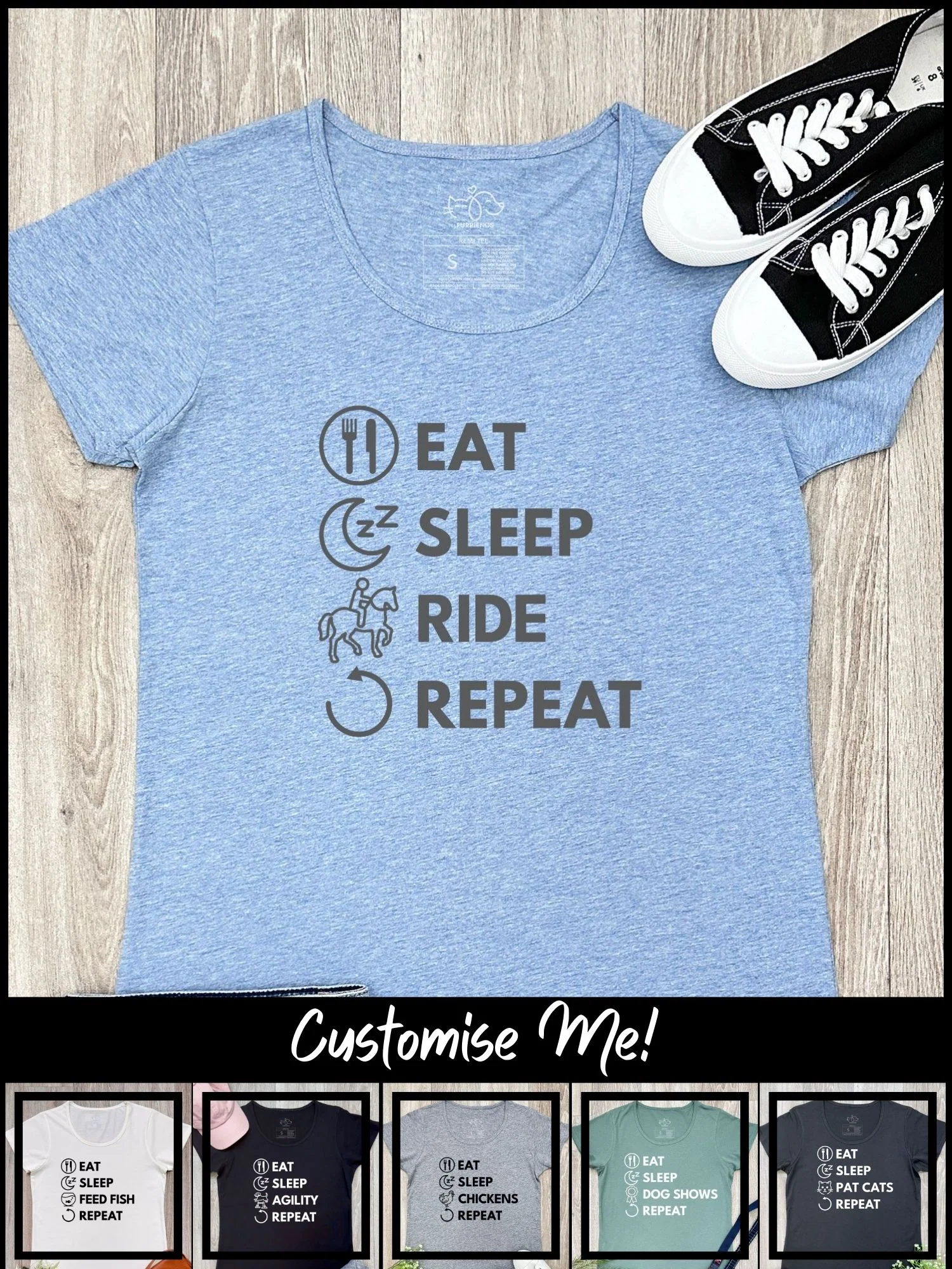 Eat. Sleep. Repeat. Remi Women's Tee (Customisable) - Image 2