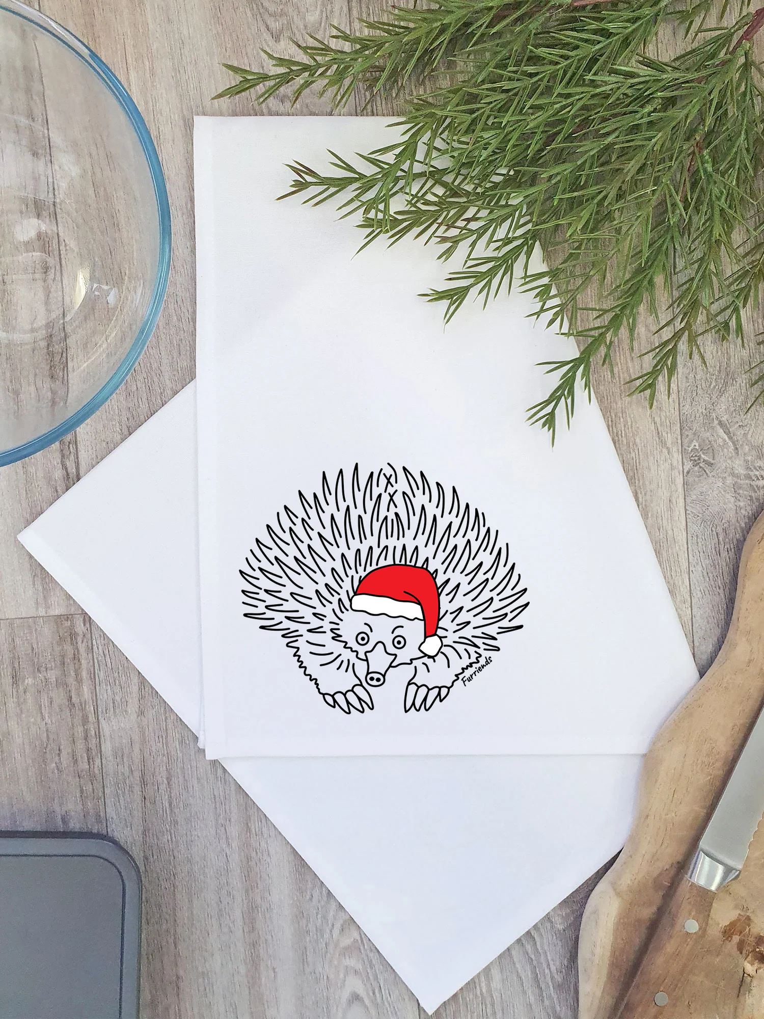 Echidna Christmas Edition Tea Towel - Image 3