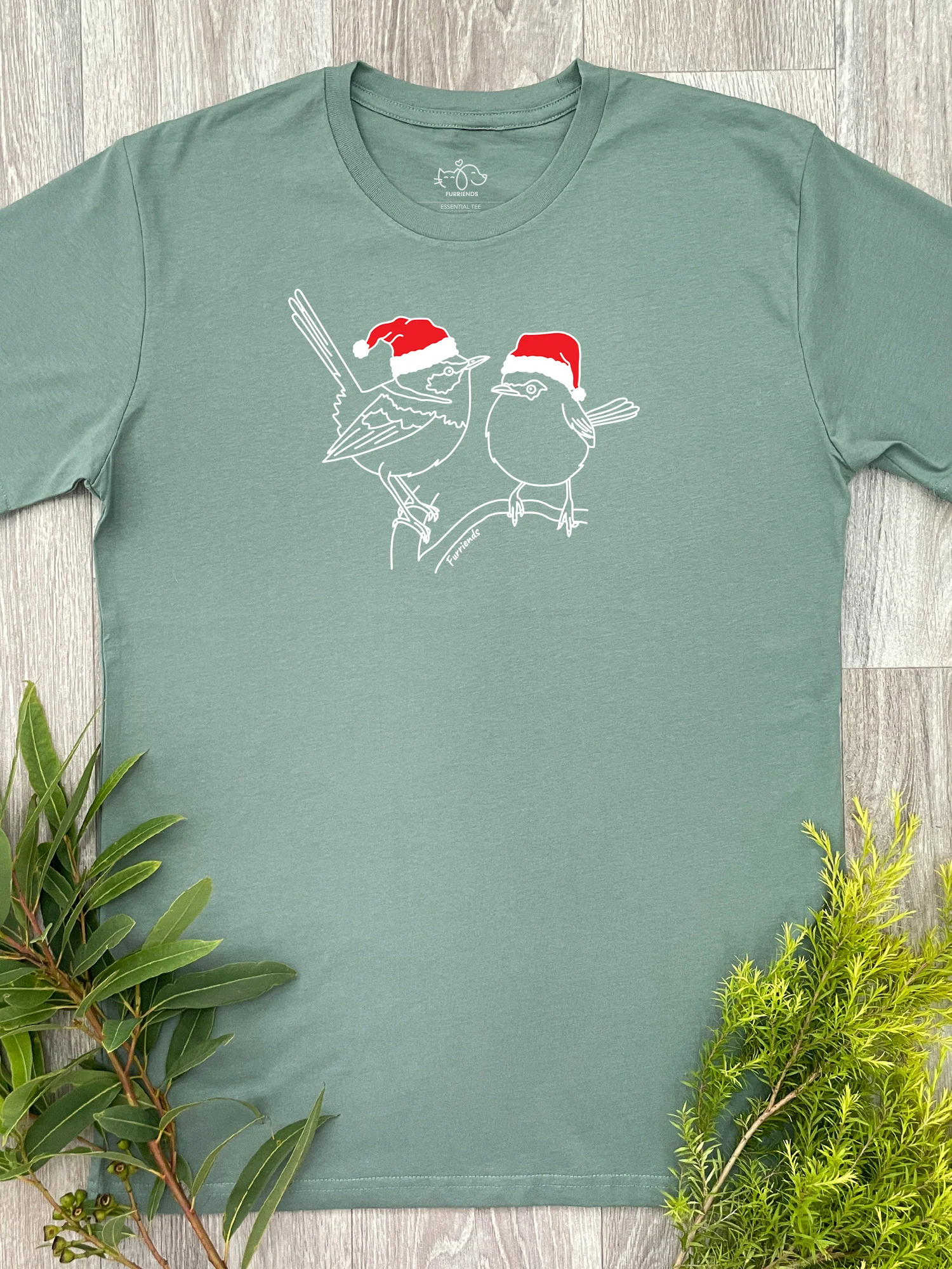 Superb Fairy Wren Christmas Edition Essential Unisex Tee - Image 5