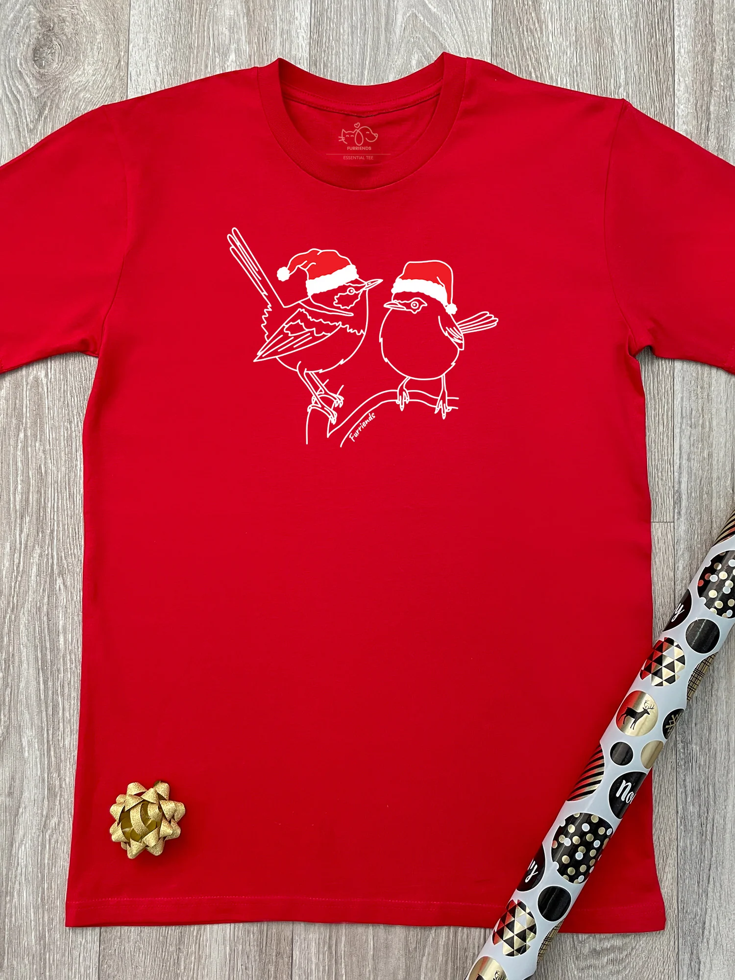 Superb Fairy Wren Christmas Edition Essential Unisex Tee - Image 8