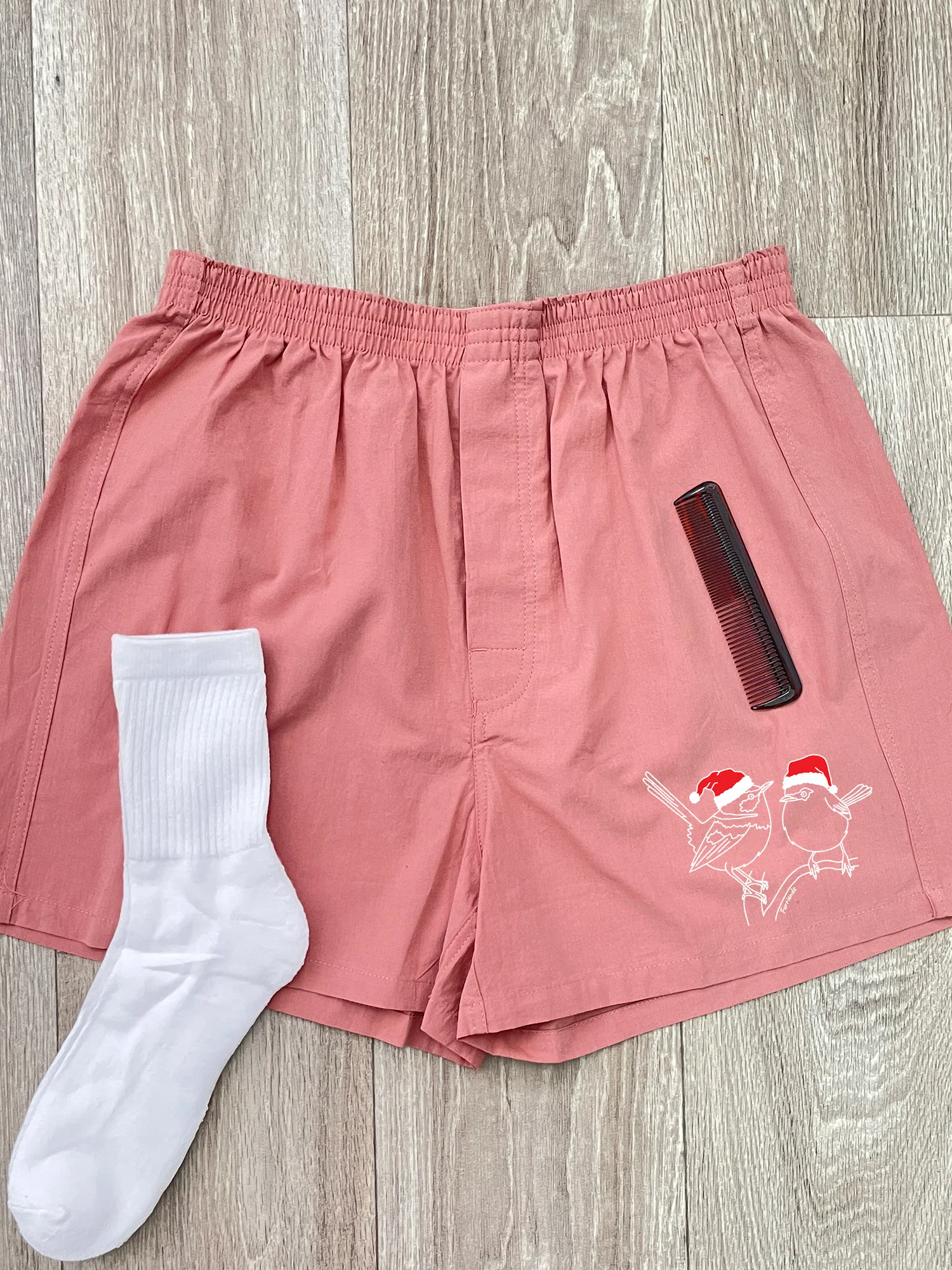 Superb Fairy Wren Christmas Edition Finley Cotton Boxer Shorts - Image 4