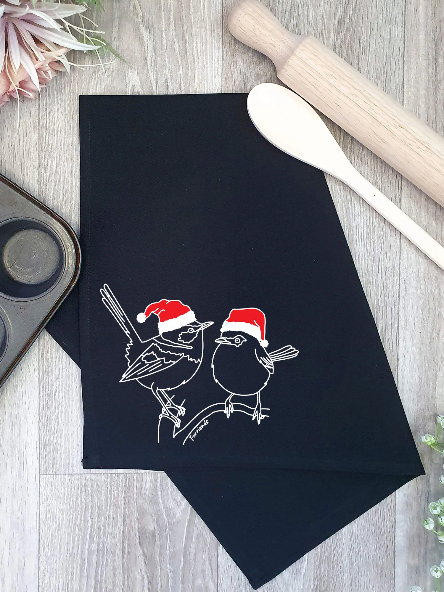 Superb Fairy Wren Christmas Edition Tea Towel