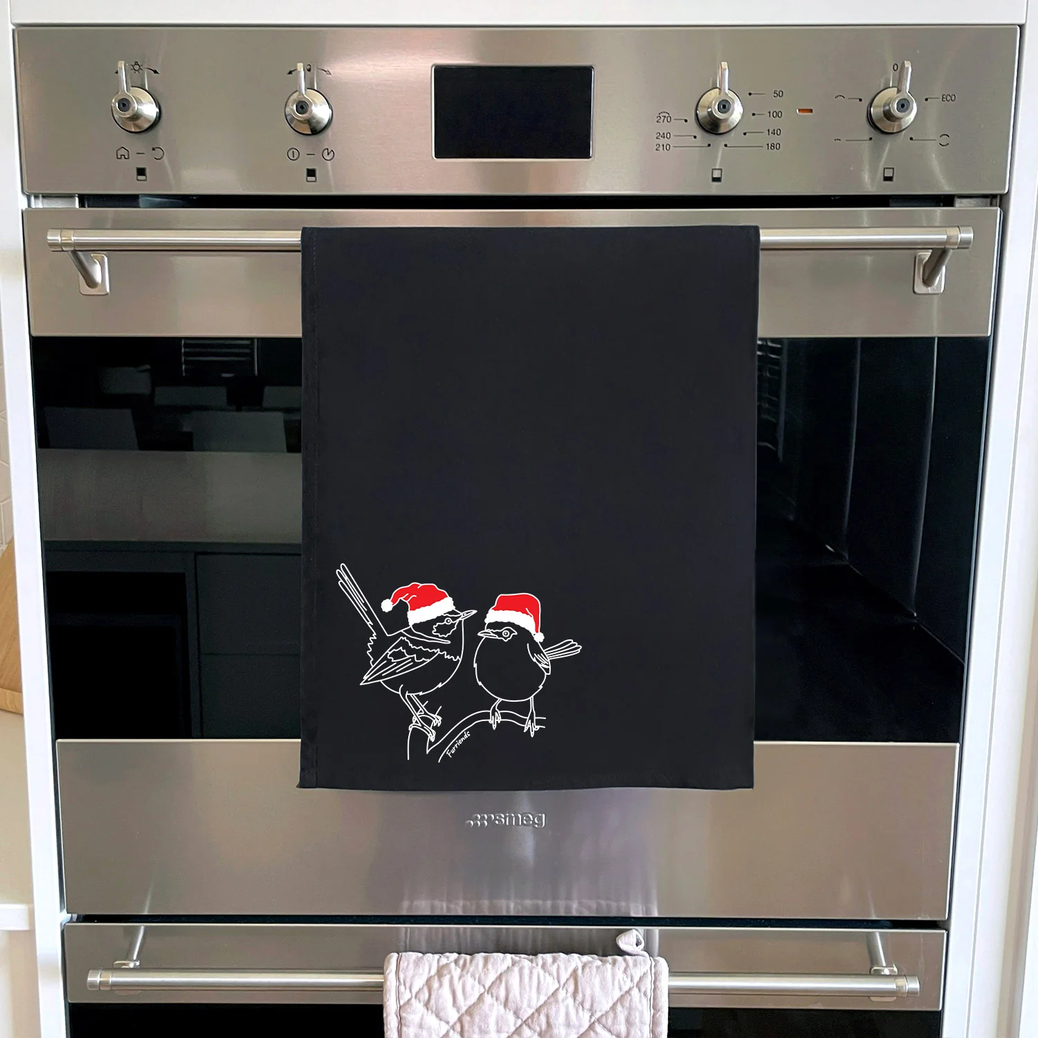 Superb Fairy Wren Christmas Edition Tea Towel - Image 3