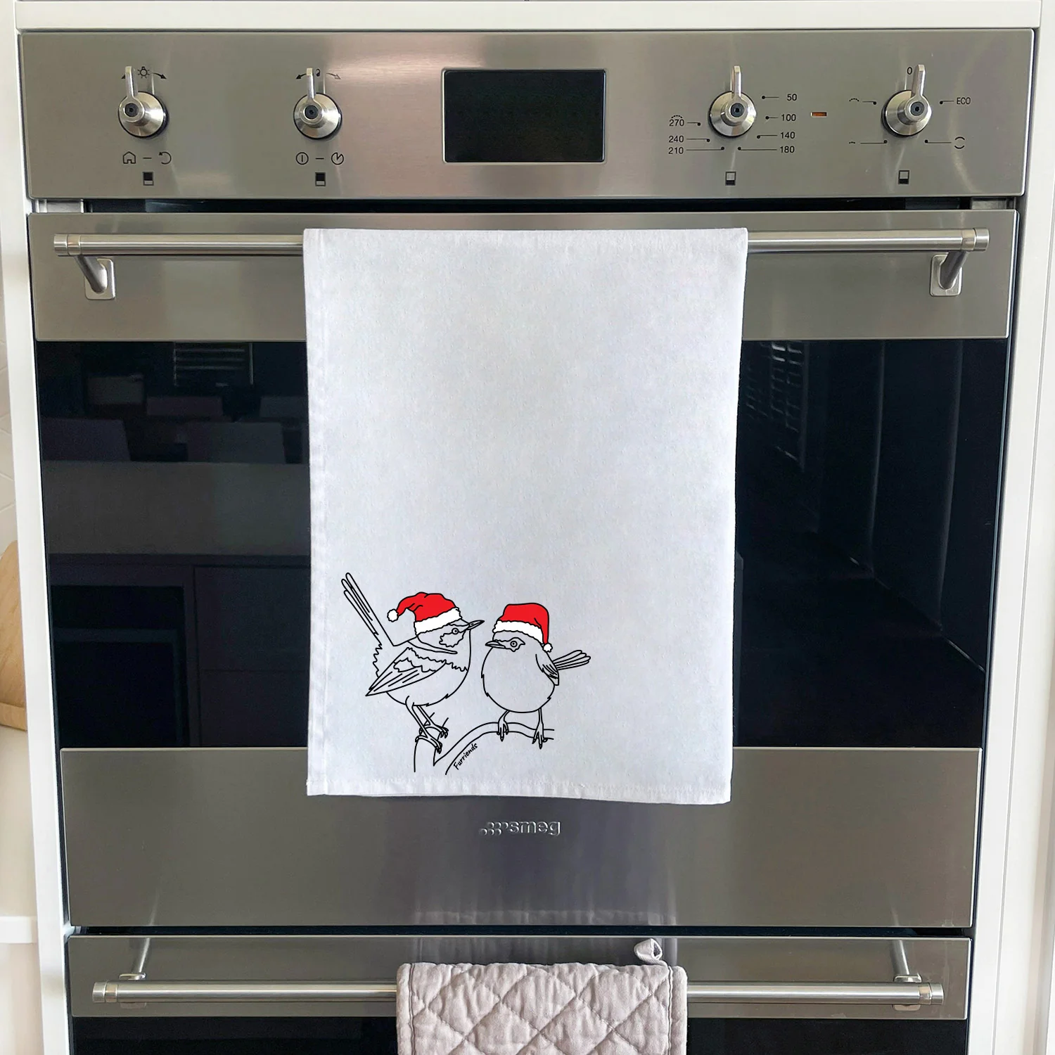 Superb Fairy Wren Christmas Edition Tea Towel - Image 4