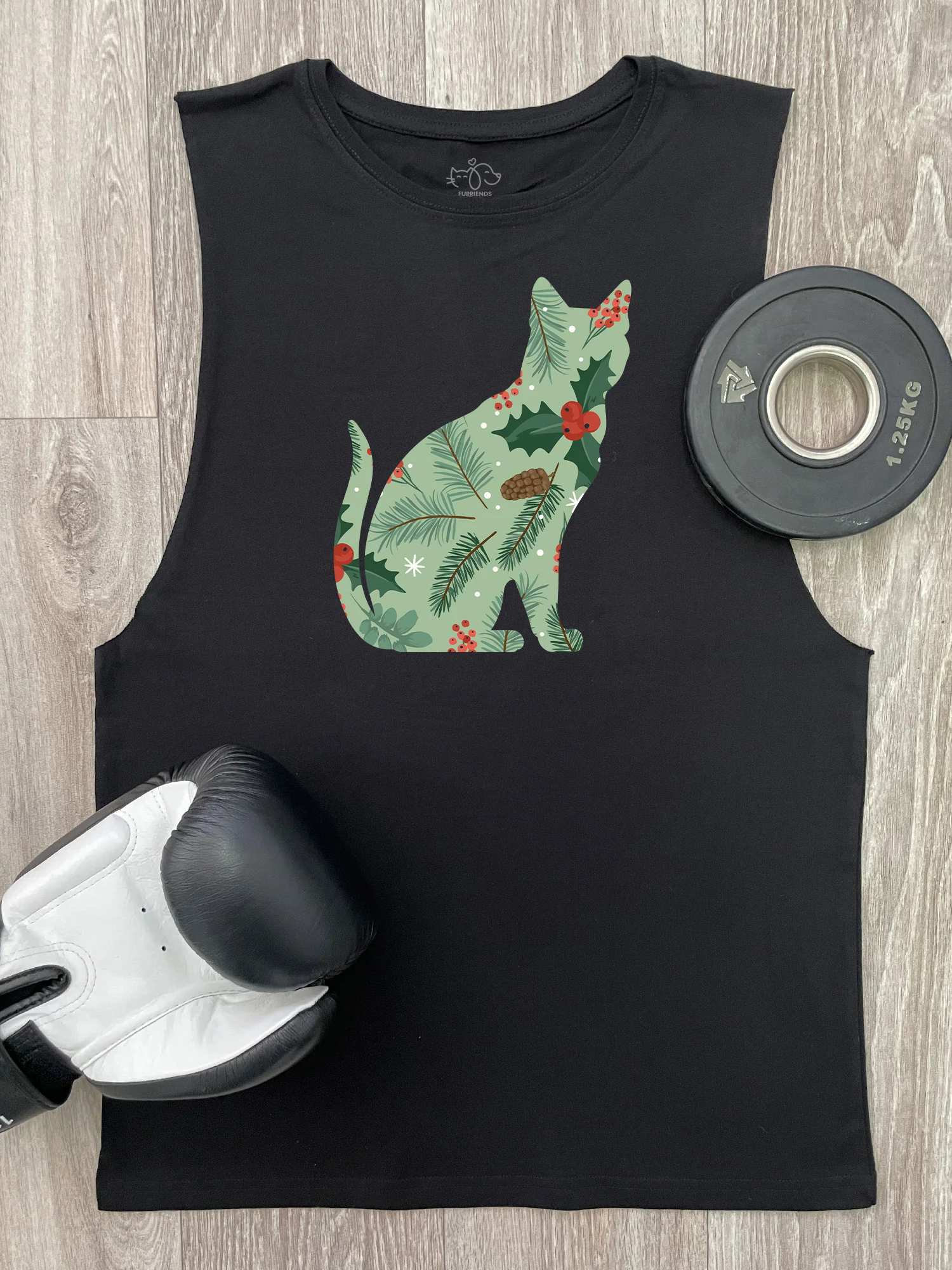 Feline Festive Axel Drop Armhole Muscle Tank