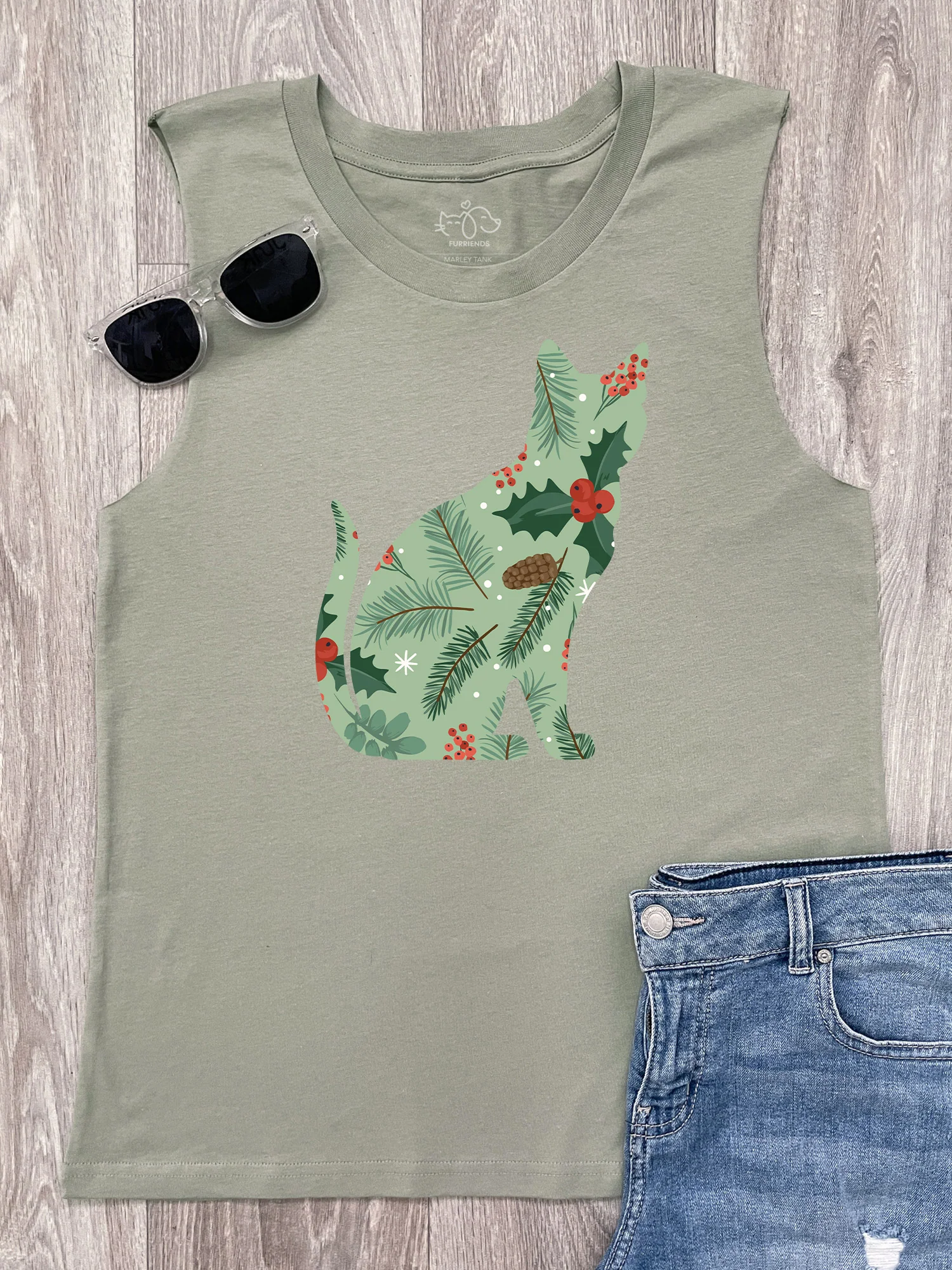 Feline Festive Marley Tank - Image 2