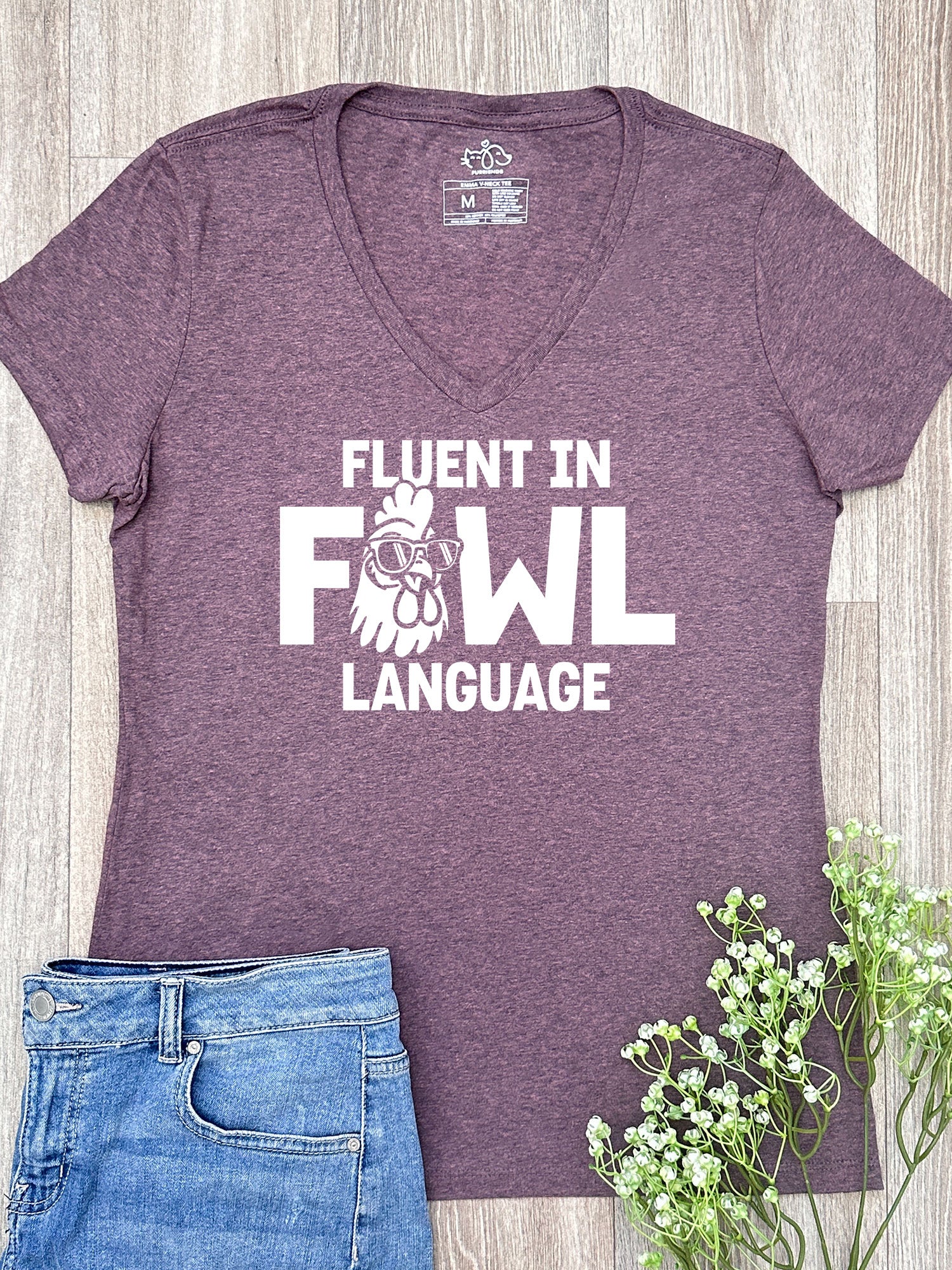 Fluent In Fowl Language Emma V-Neck Tee - Image 2