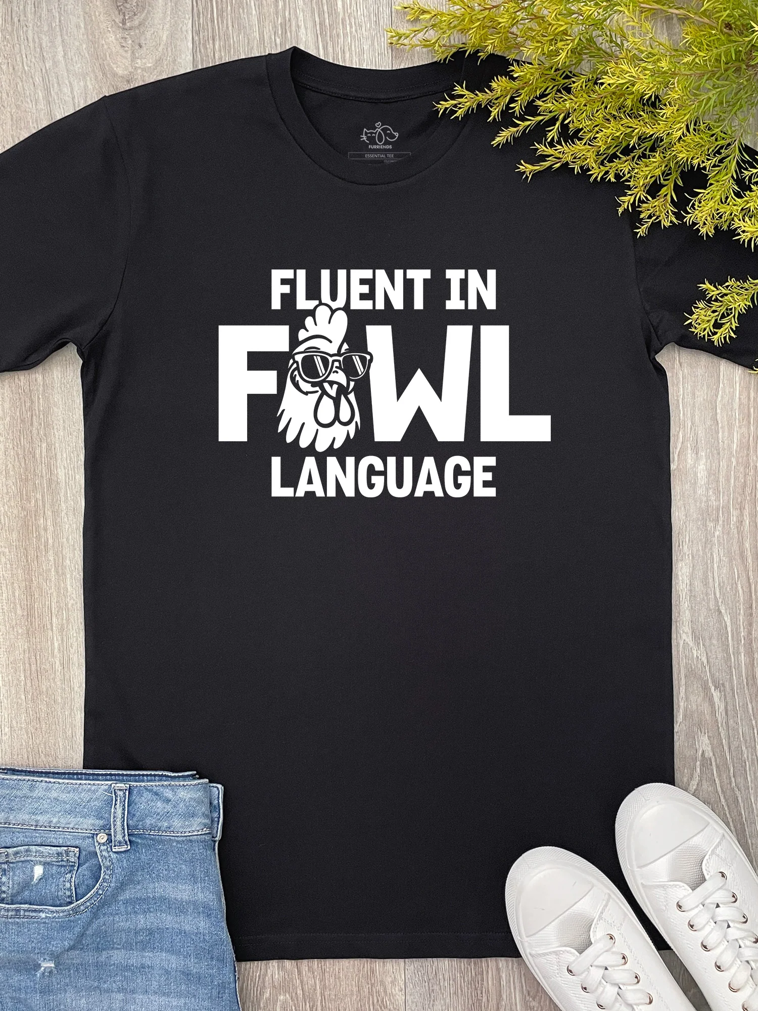 Fluent In Fowl Language Essential Unisex Tee - Image 4