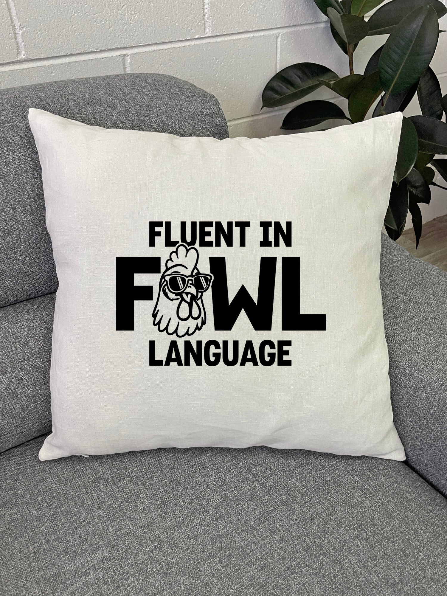 Fluent In Fowl Language Linen Cushion Cover - Image 3