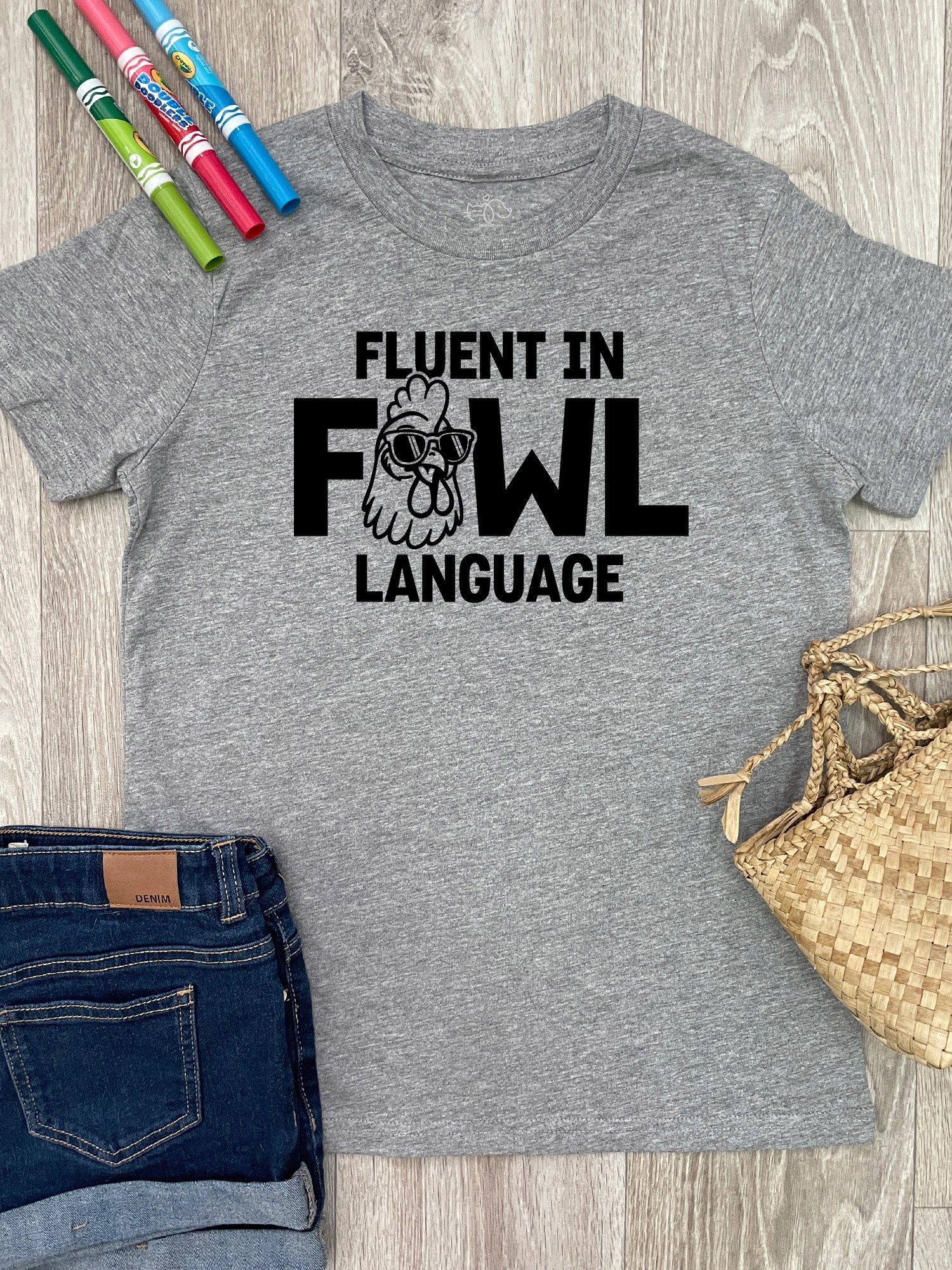 Fluent In Fowl Language Youth Tee - Image 5
