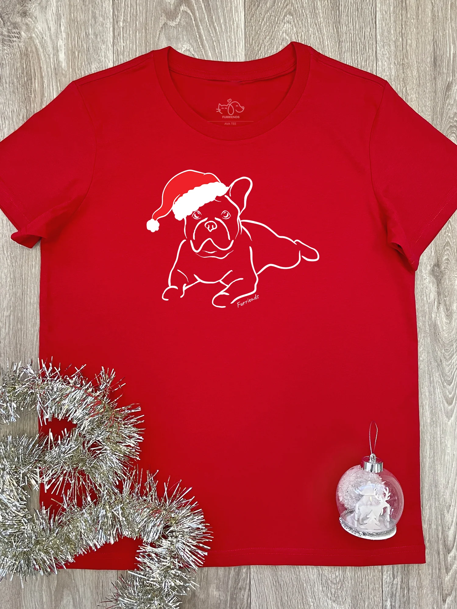 French Bulldog Christmas Edition Ava Women's Regular Fit Tee - Image 6