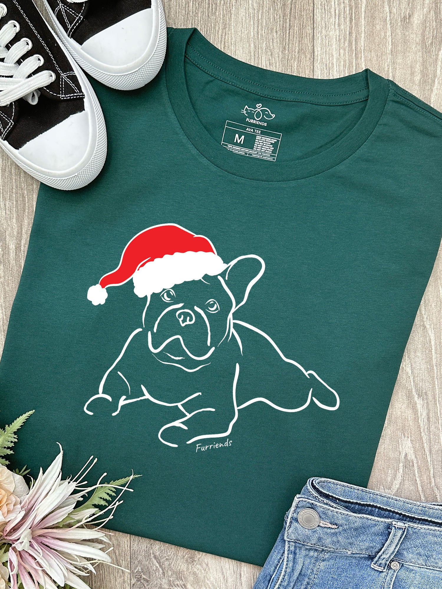 French Bulldog Christmas Edition Ava Women's Regular Fit Tee - Image 8