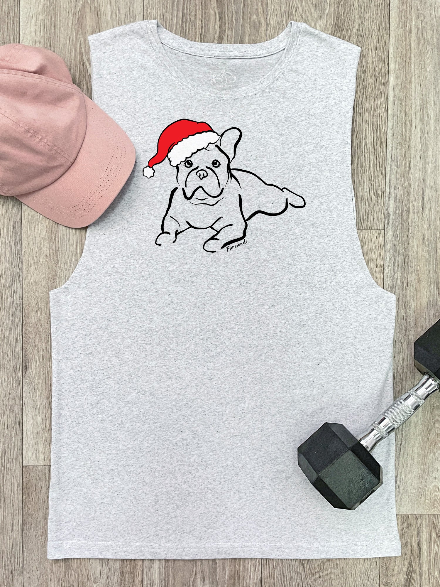 French Bulldog Christmas Edition Axel Drop Armhole Muscle Tank - Image 2