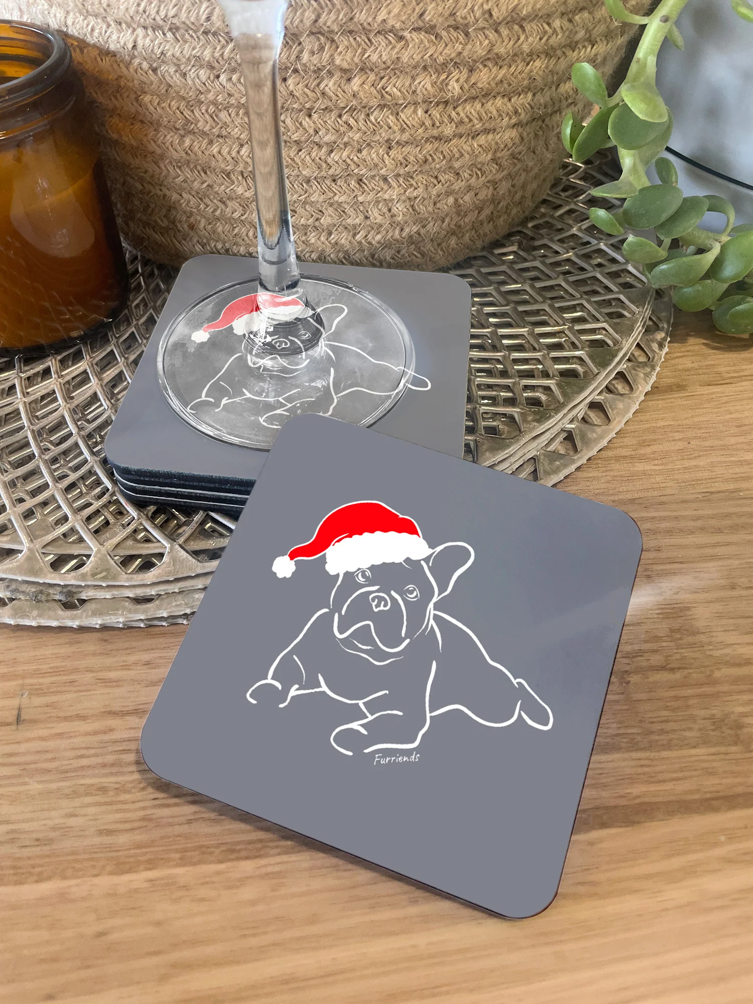 French Bulldog Christmas Edition Coaster - Image 3