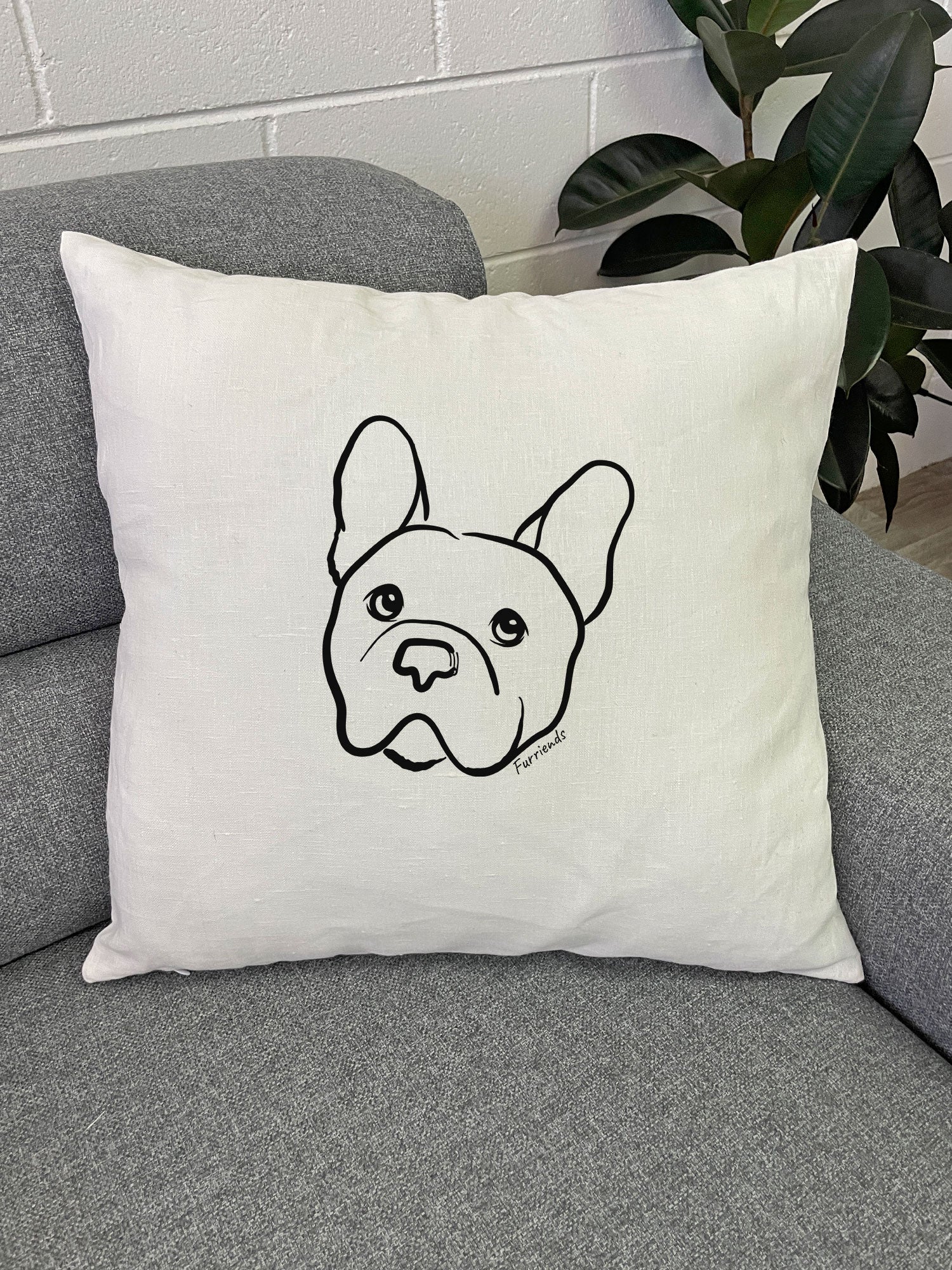 French Bulldog Linen Cushion Cover - Image 3