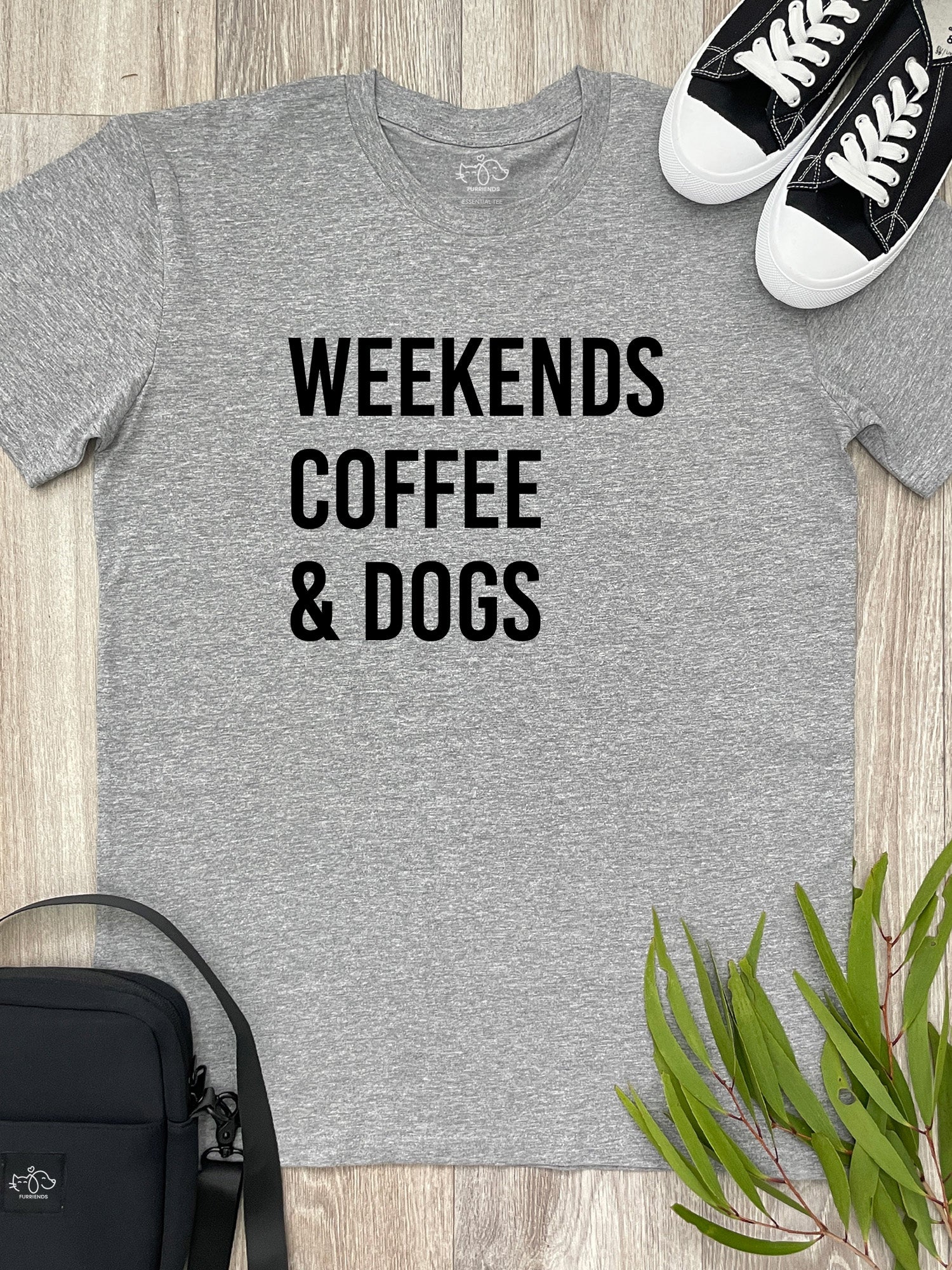 Weekends Coffee & Dogs Essential Unisex Tee - Image 2