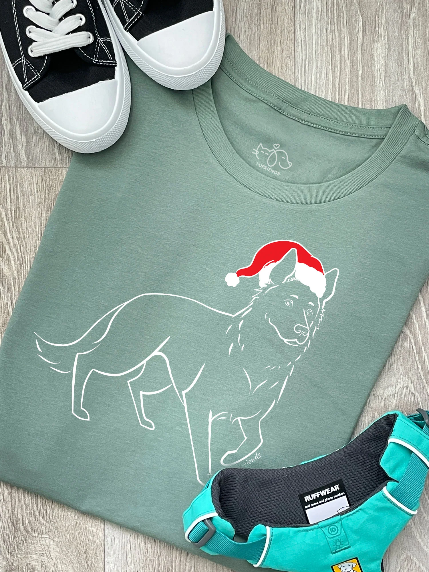 German Shepherd Christmas Edition Ava Women's Regular Fit Tee - Image 3