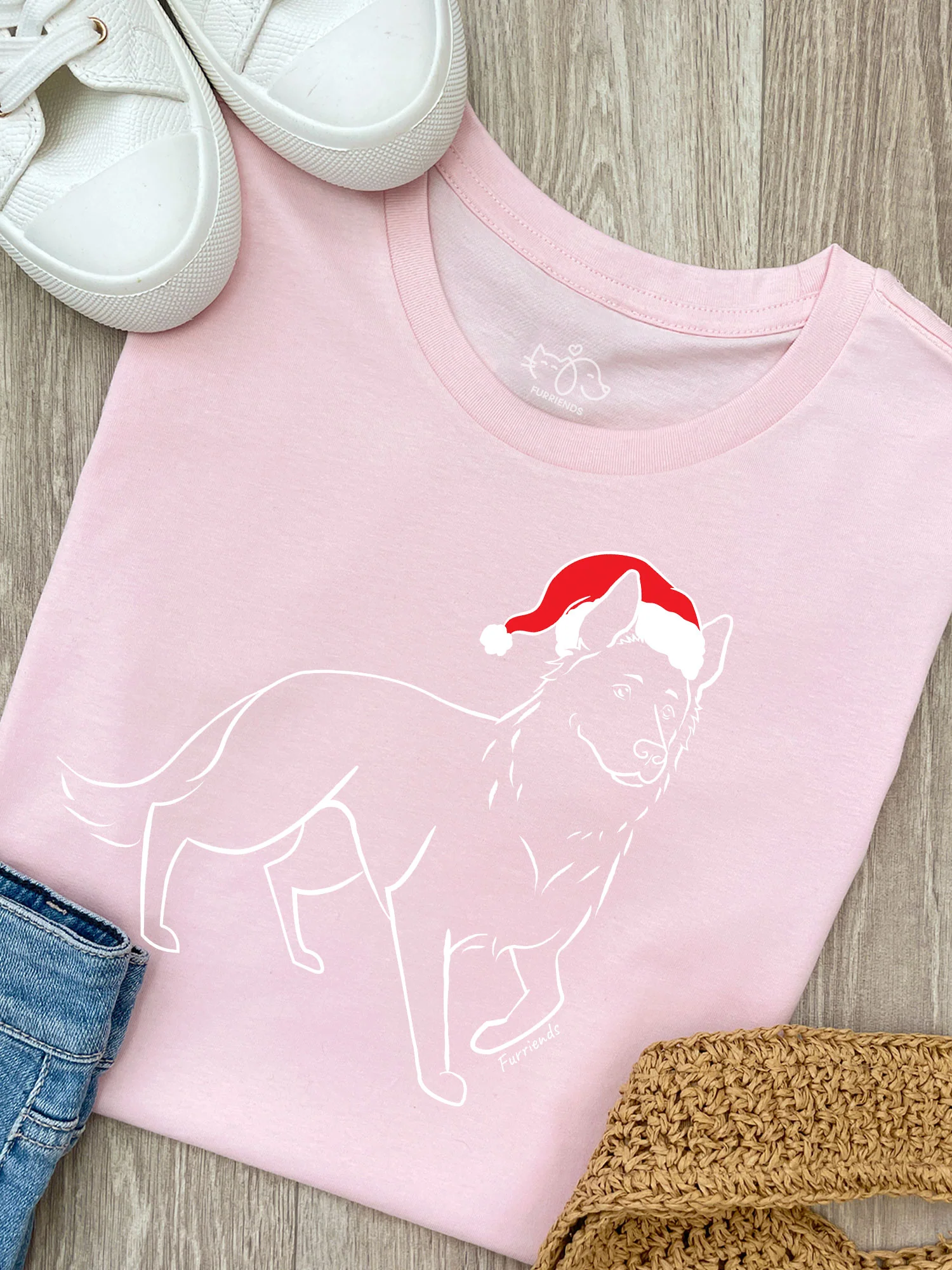 German Shepherd Christmas Edition Ava Women's Regular Fit Tee - Image 4