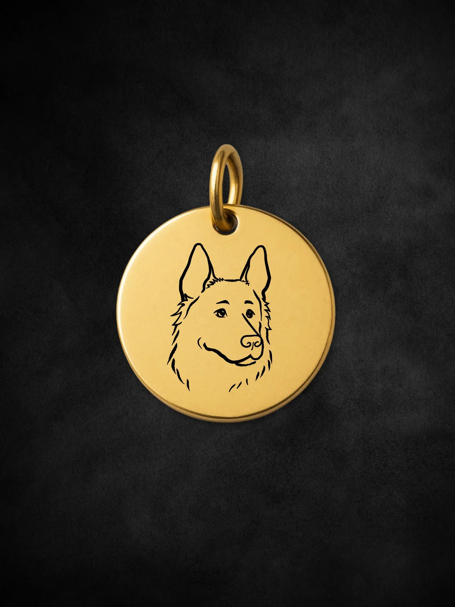 German Shepherd Pendant Initial Necklace - Image 3
