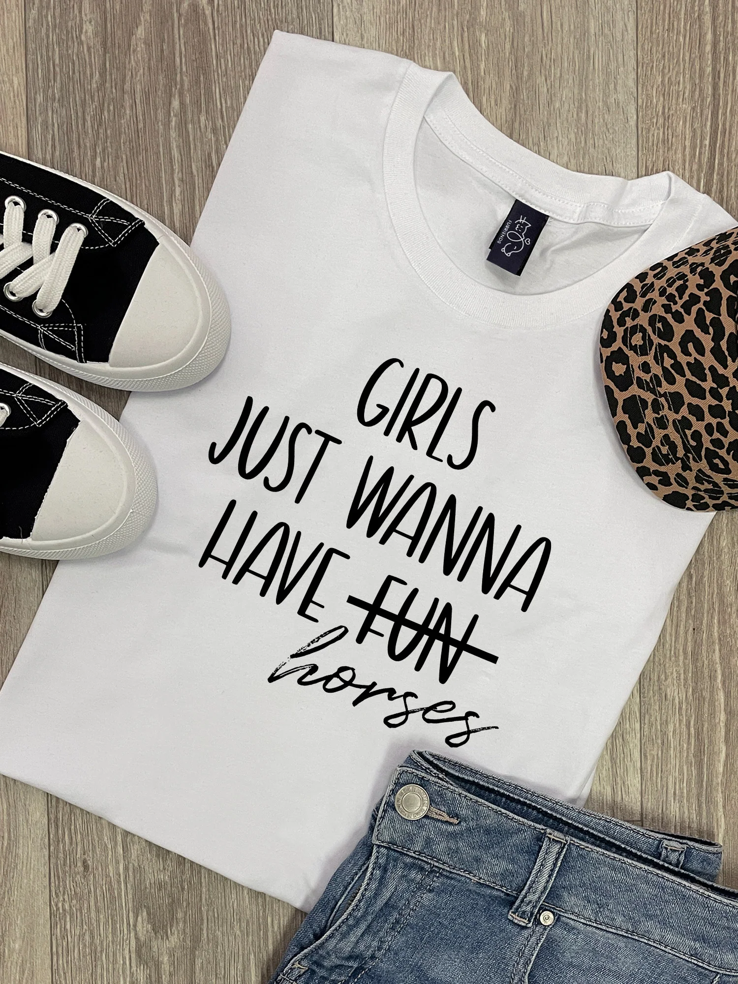 Girls Just Wanna Have Horses Ava Women's Regular Fit Tee - Image 3