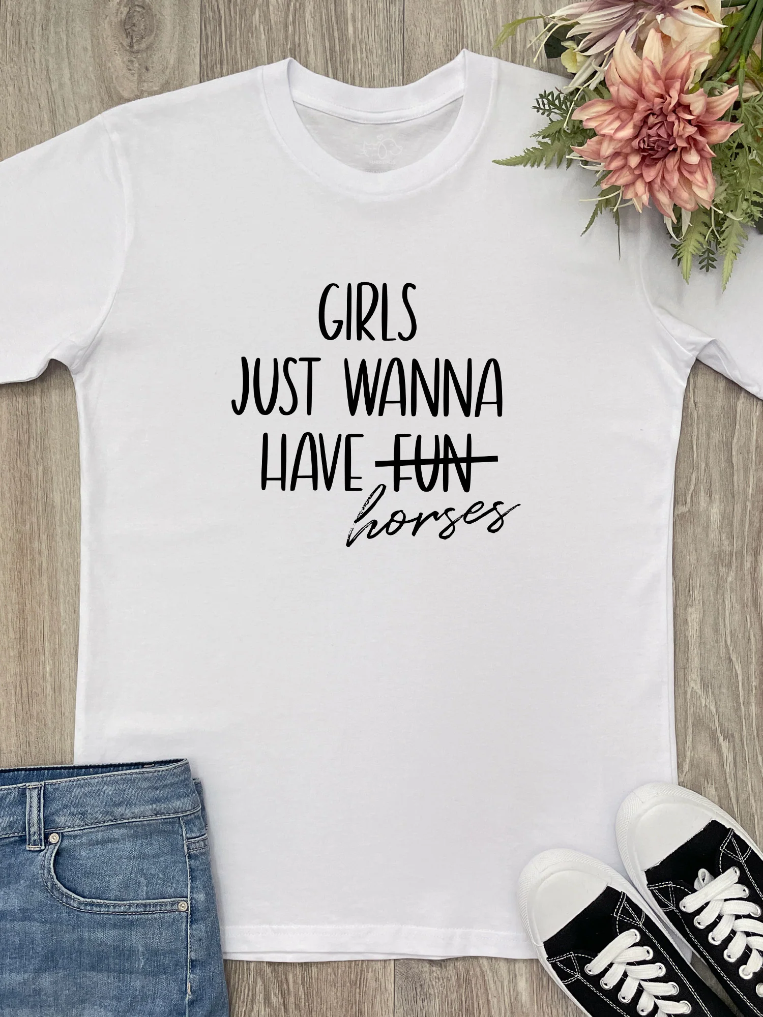 Girls Just Wanna Have Horses Essential Unisex Tee - Image 4