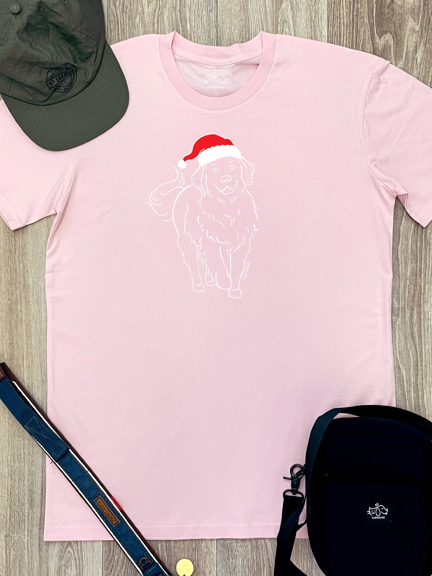 Golden Retriever Christmas Edition Essential Unisex Tee - Image 3