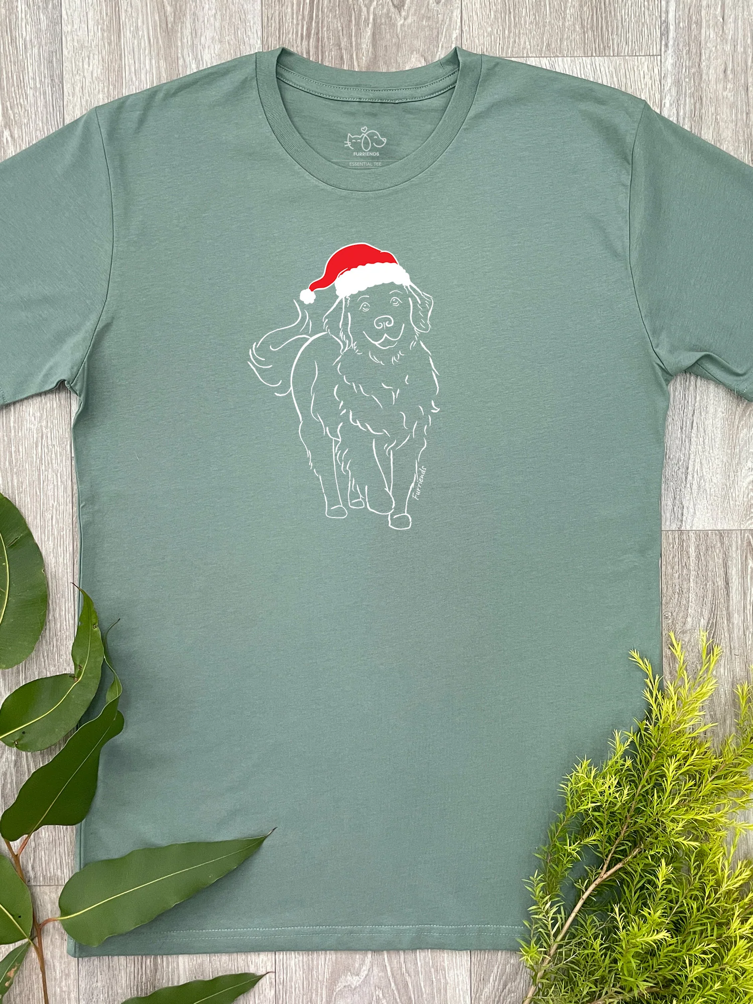 Golden Retriever Christmas Edition Essential Unisex Tee - Image 4