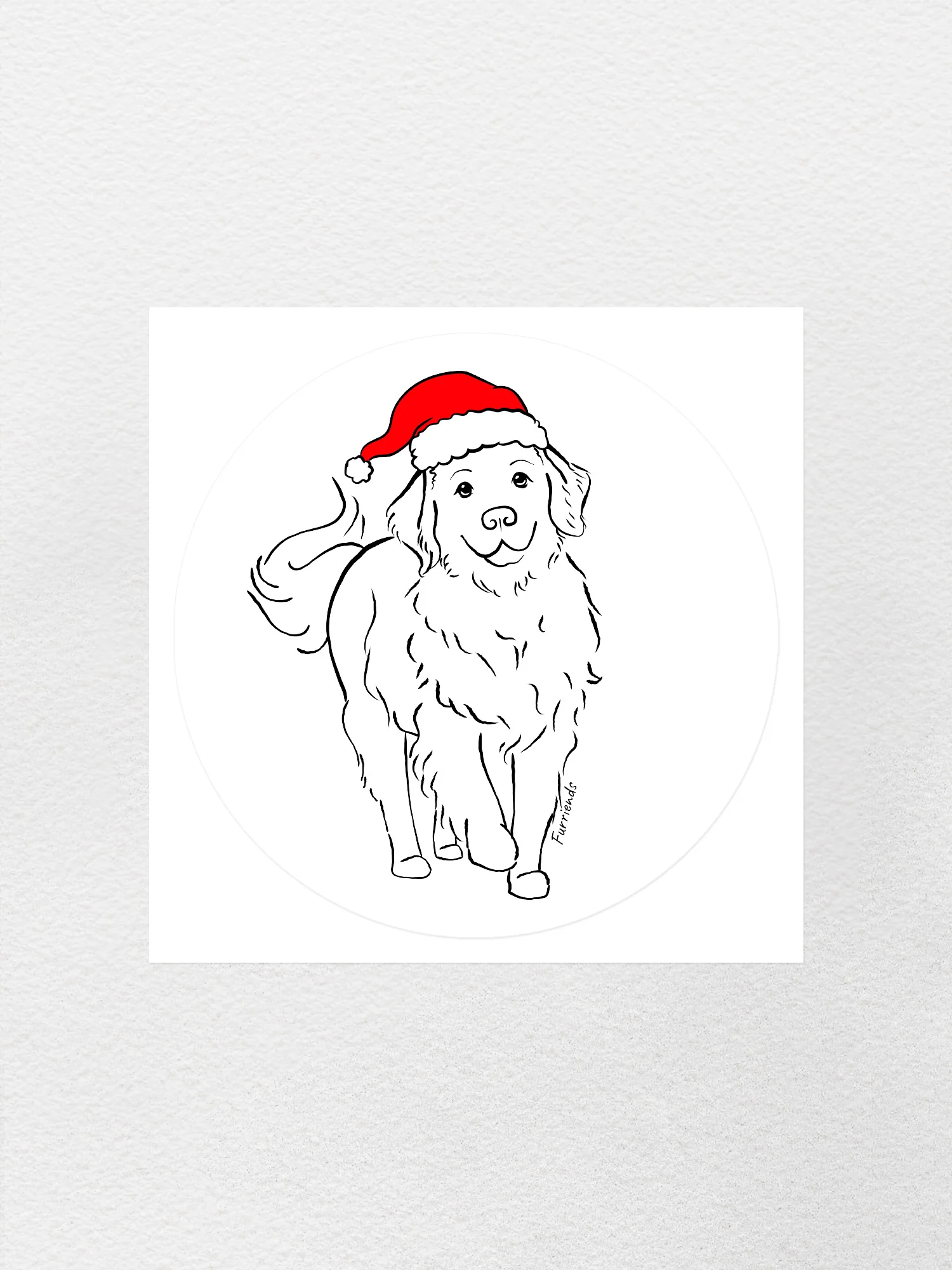 Golden Retriever Christmas Edition Sticker - Image 3