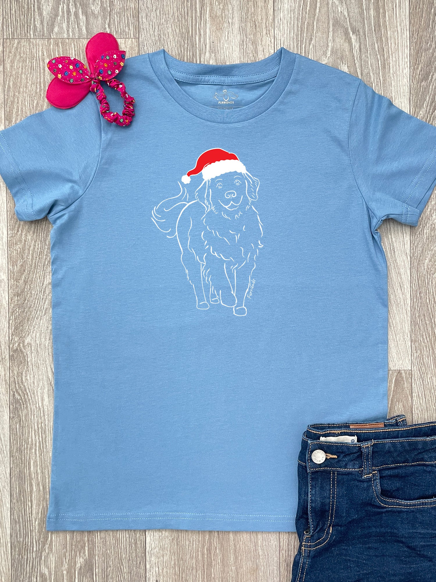 Golden Retriever Christmas Edition Youth Tee - Image 4