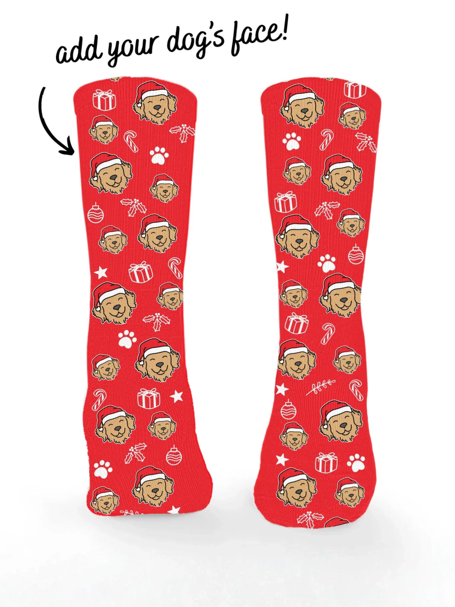 Golden Retriever ColourPop Christmas Edition Customisable Socks